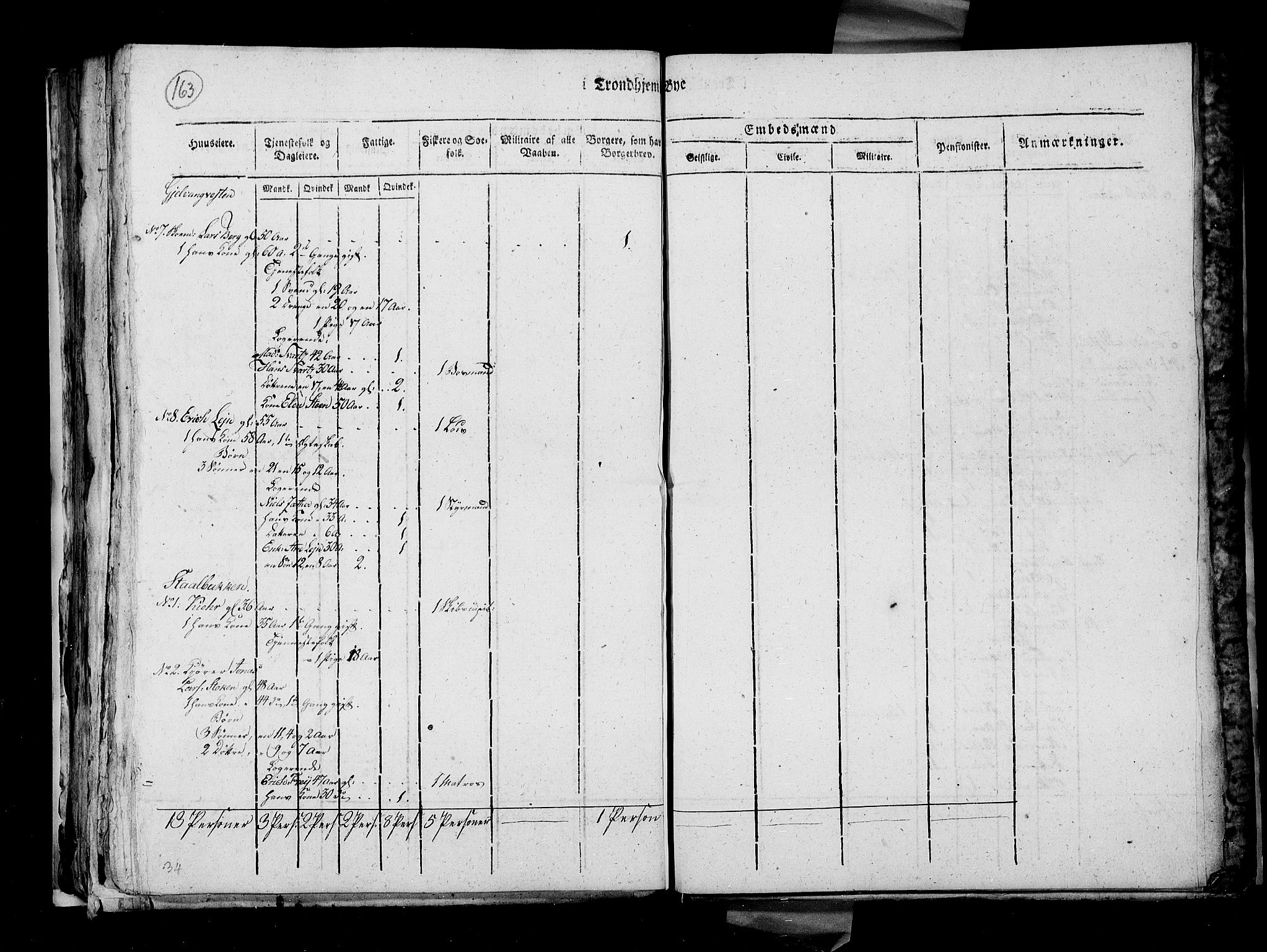 RA, Census 1815, vol. 4: Trondheim, 1815, p. 168