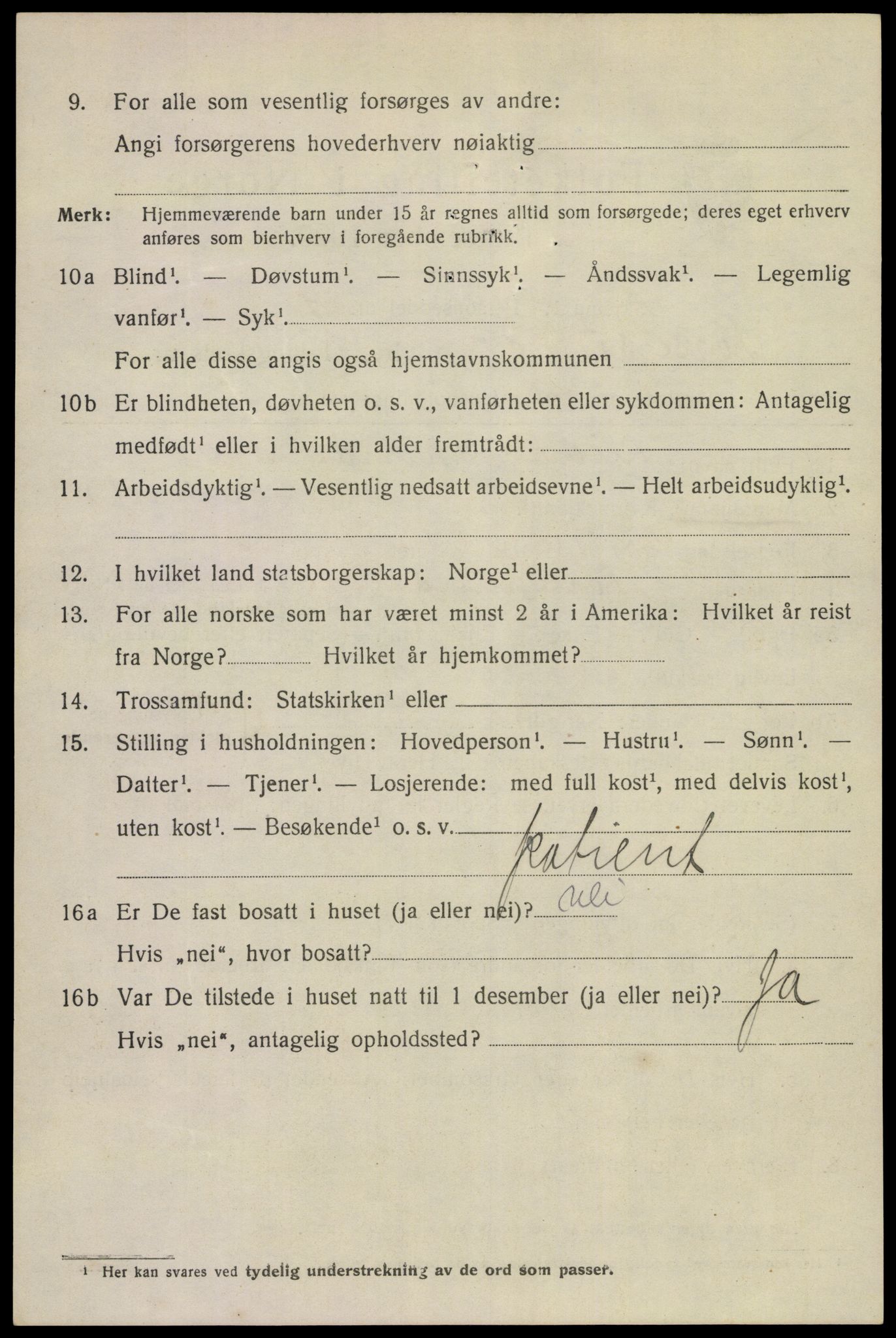 SAKO, 1920 census for Porsgrunn, 1920, p. 18886