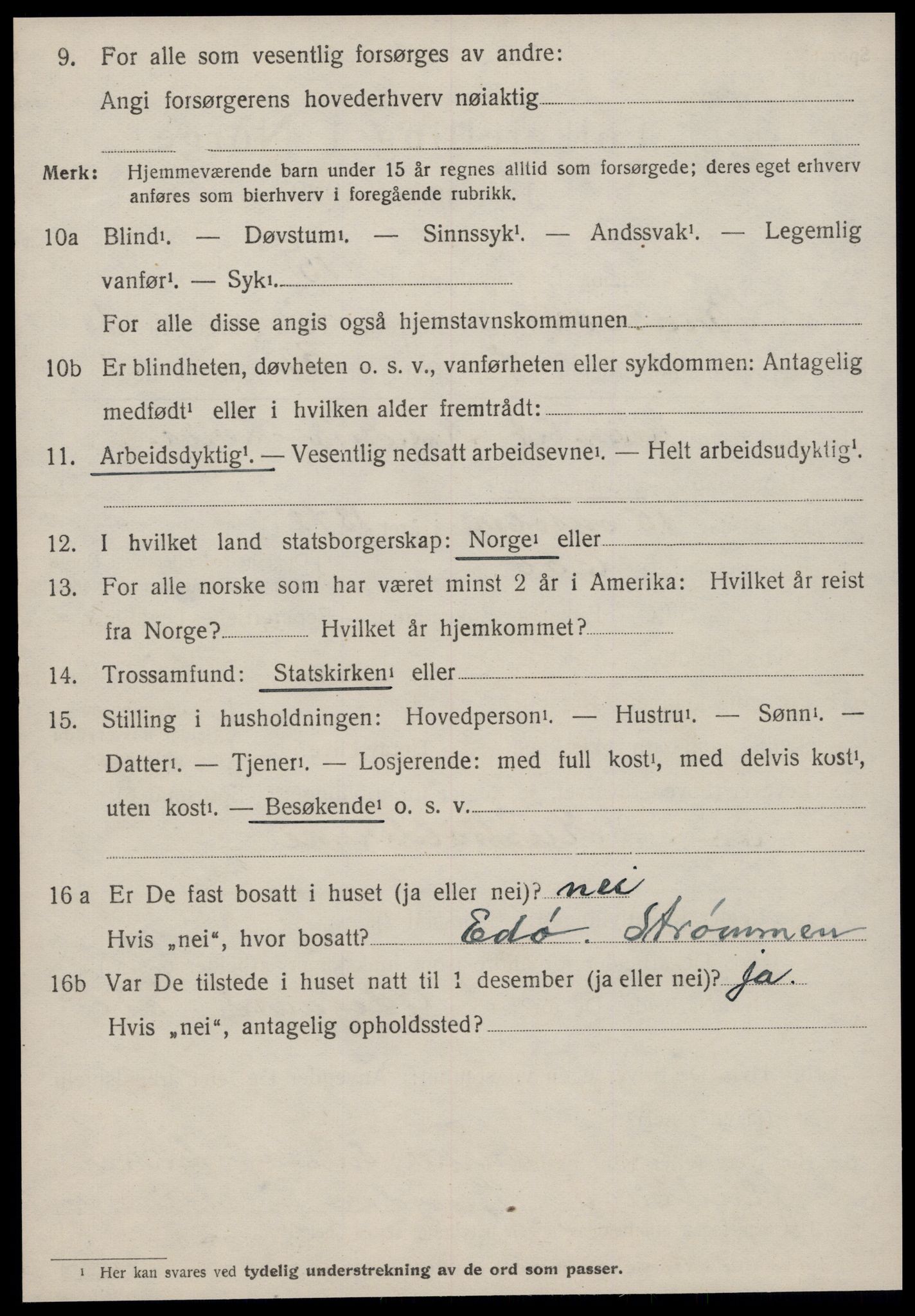 SAT, 1920 census for Brattvær, 1920, p. 651