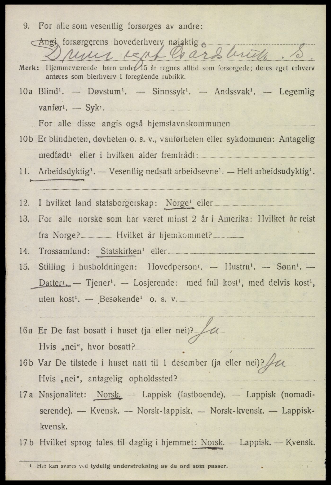 SAT, 1920 census for Gildeskål, 1920, p. 5795