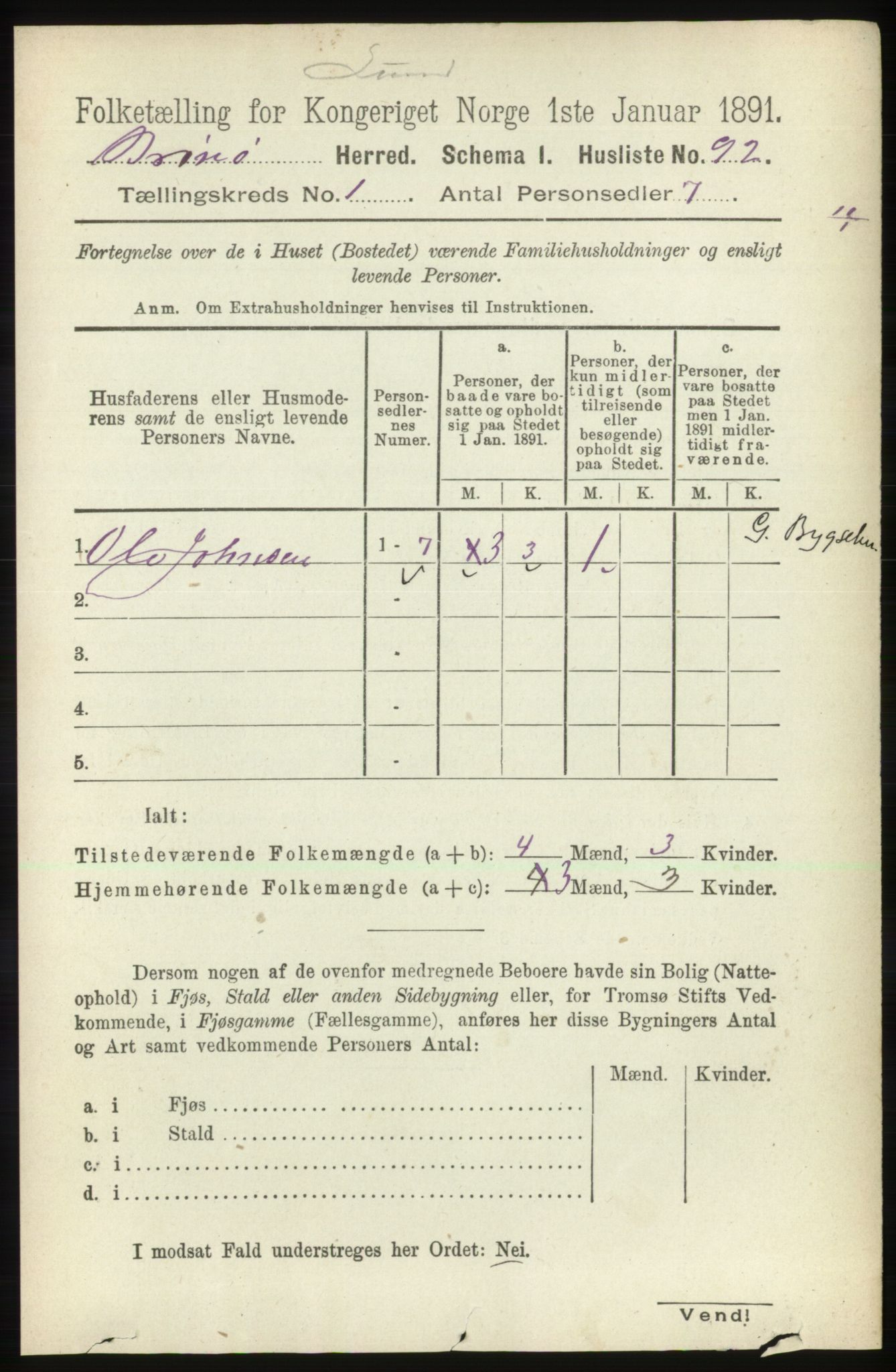 RA, 1891 census for 1814 Brønnøy, 1891, p. 124