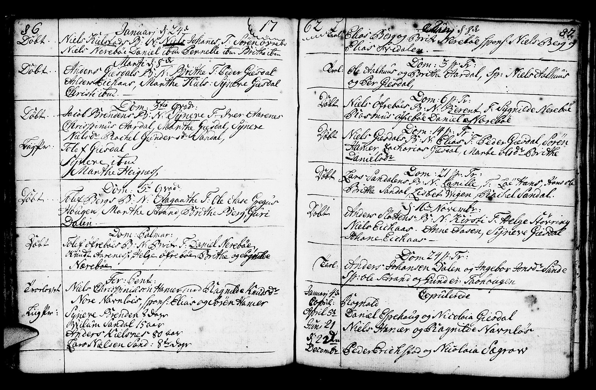 Jølster sokneprestembete, SAB/A-80701/H/Haa/Haaa/L0003: Parish register (official) no. A 3, 1748-1789, p. 86-87