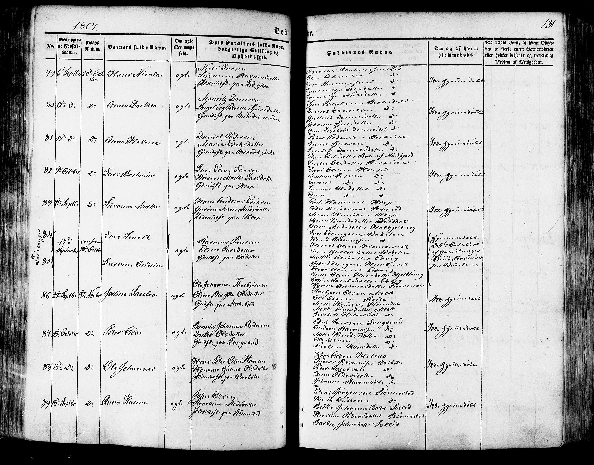 Ministerialprotokoller, klokkerbøker og fødselsregistre - Møre og Romsdal, SAT/A-1454/511/L0140: Parish register (official) no. 511A07, 1851-1878, p. 131