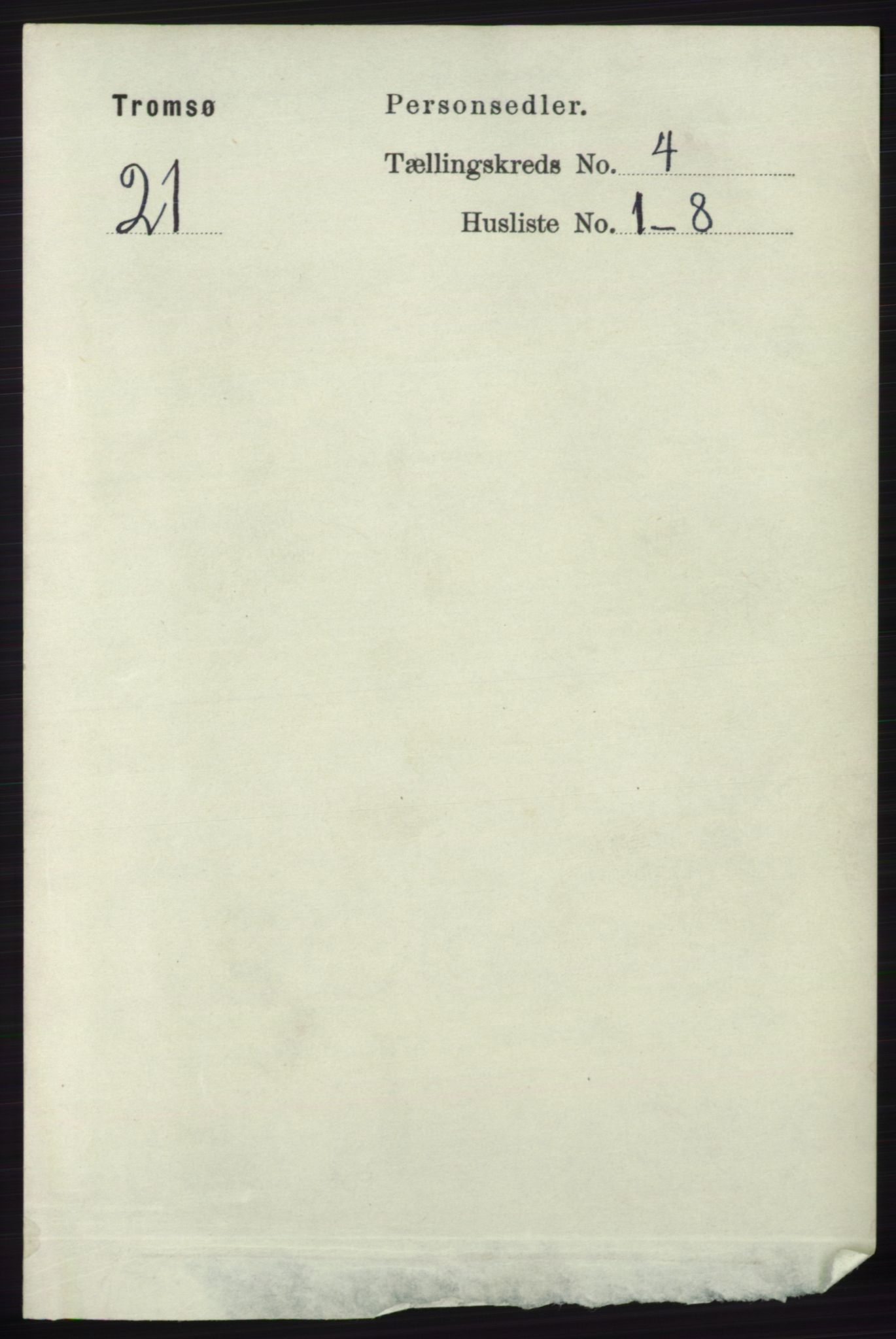 RA, 1891 census for 1902 Tromsø, 1891, p. 4085