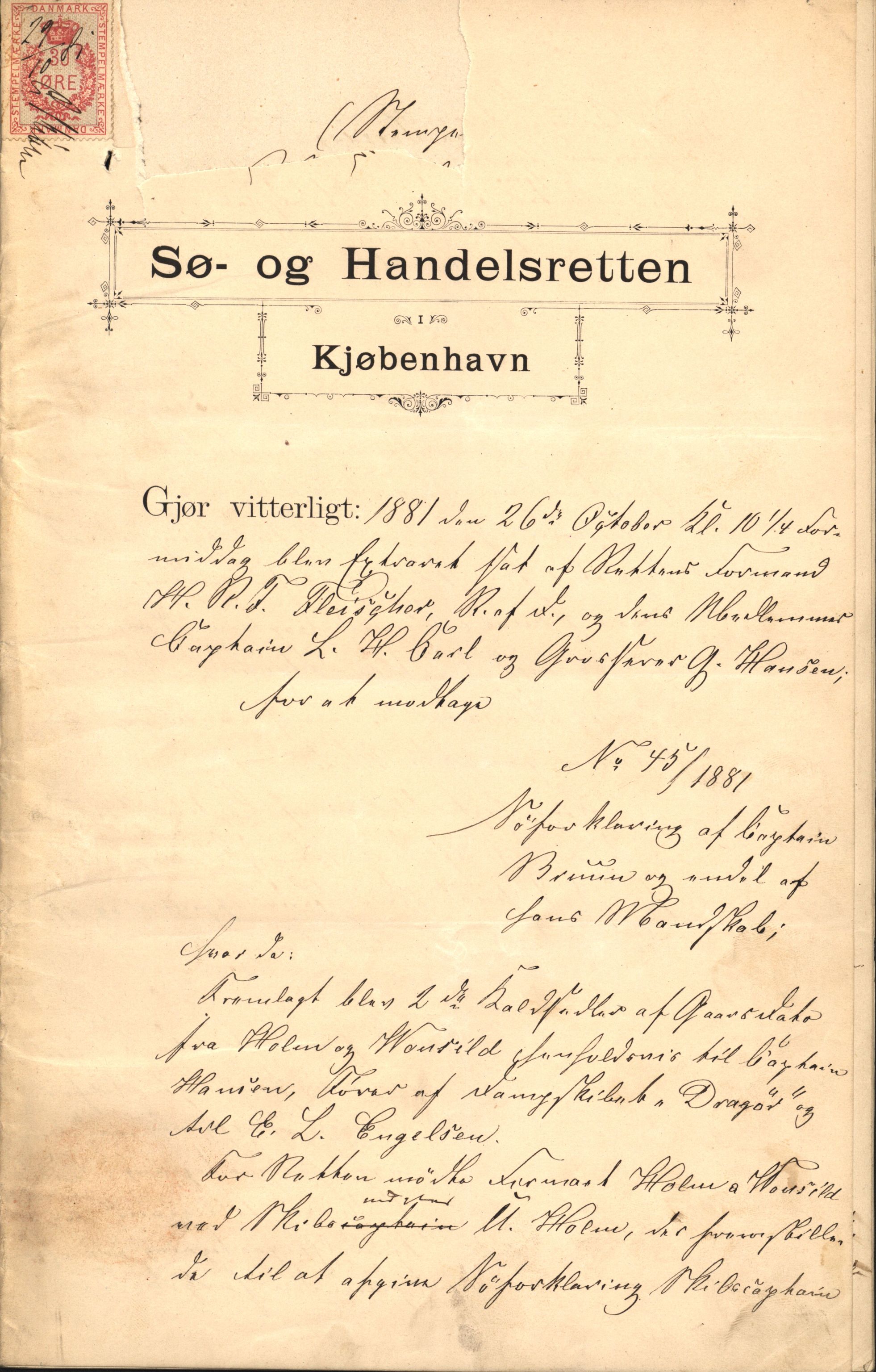 Pa 63 - Østlandske skibsassuranceforening, VEMU/A-1079/G/Ga/L0014/0004: Havaridokumenter / Bertrand, Frigga, Frank, Nordafjeld, 1881, p. 7