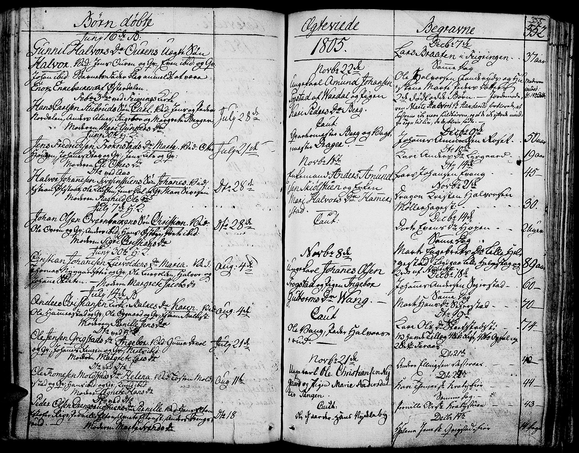 Toten prestekontor, SAH/PREST-102/H/Ha/Haa/L0007: Parish register (official) no. 7, 1794-1809, p. 355