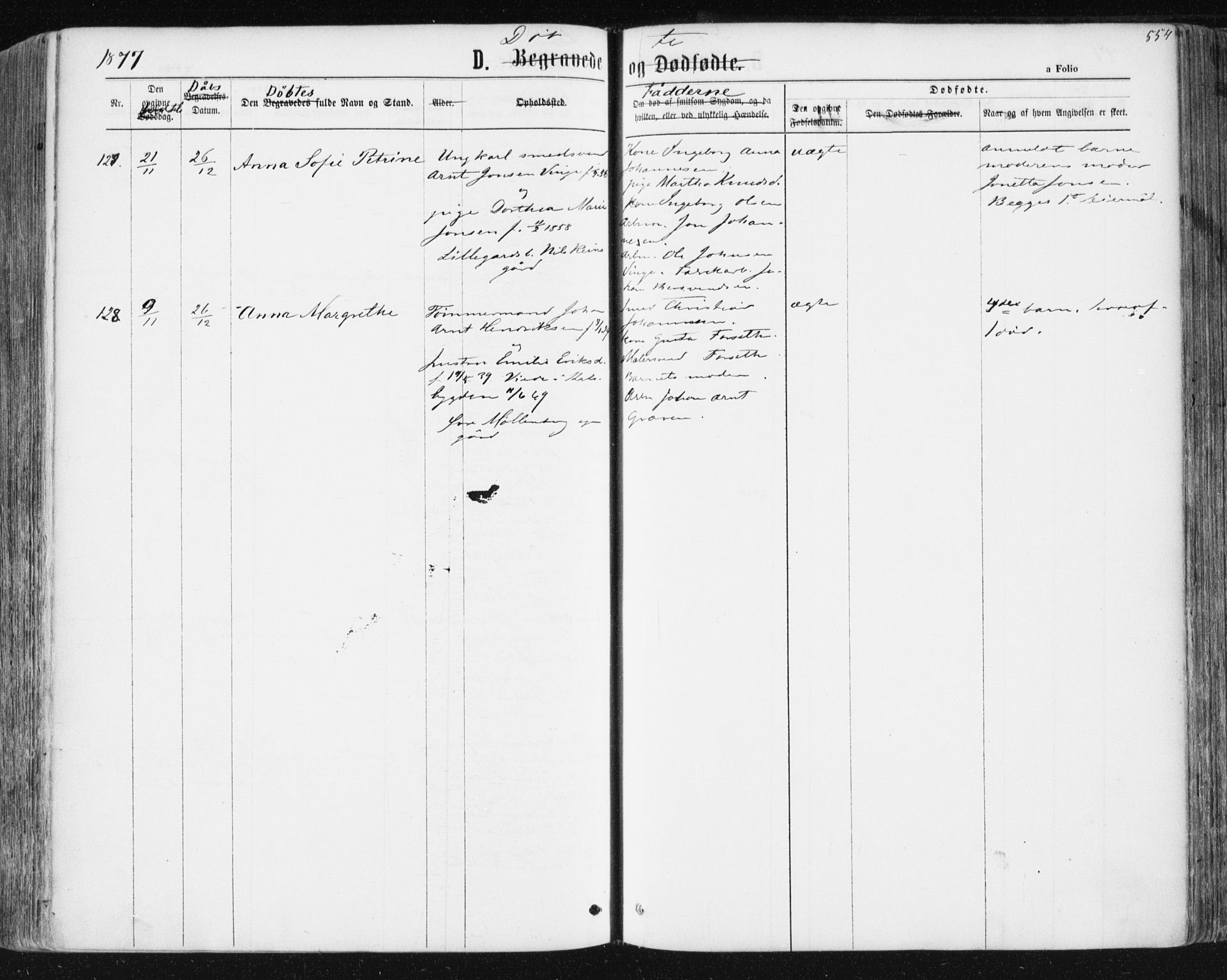 Ministerialprotokoller, klokkerbøker og fødselsregistre - Sør-Trøndelag, AV/SAT-A-1456/604/L0186: Parish register (official) no. 604A07, 1866-1877, p. 554