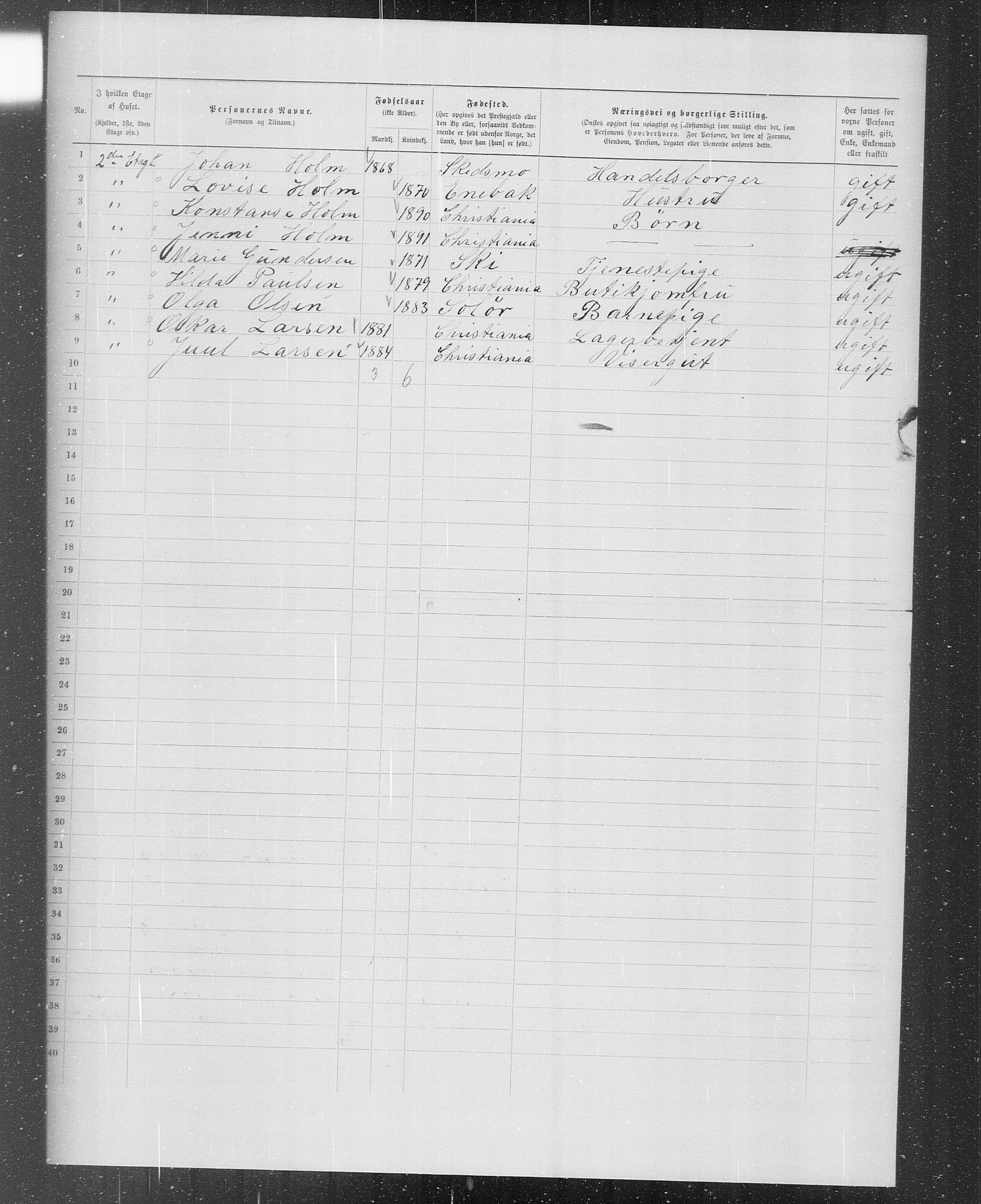 OBA, Municipal Census 1899 for Kristiania, 1899, p. 1489