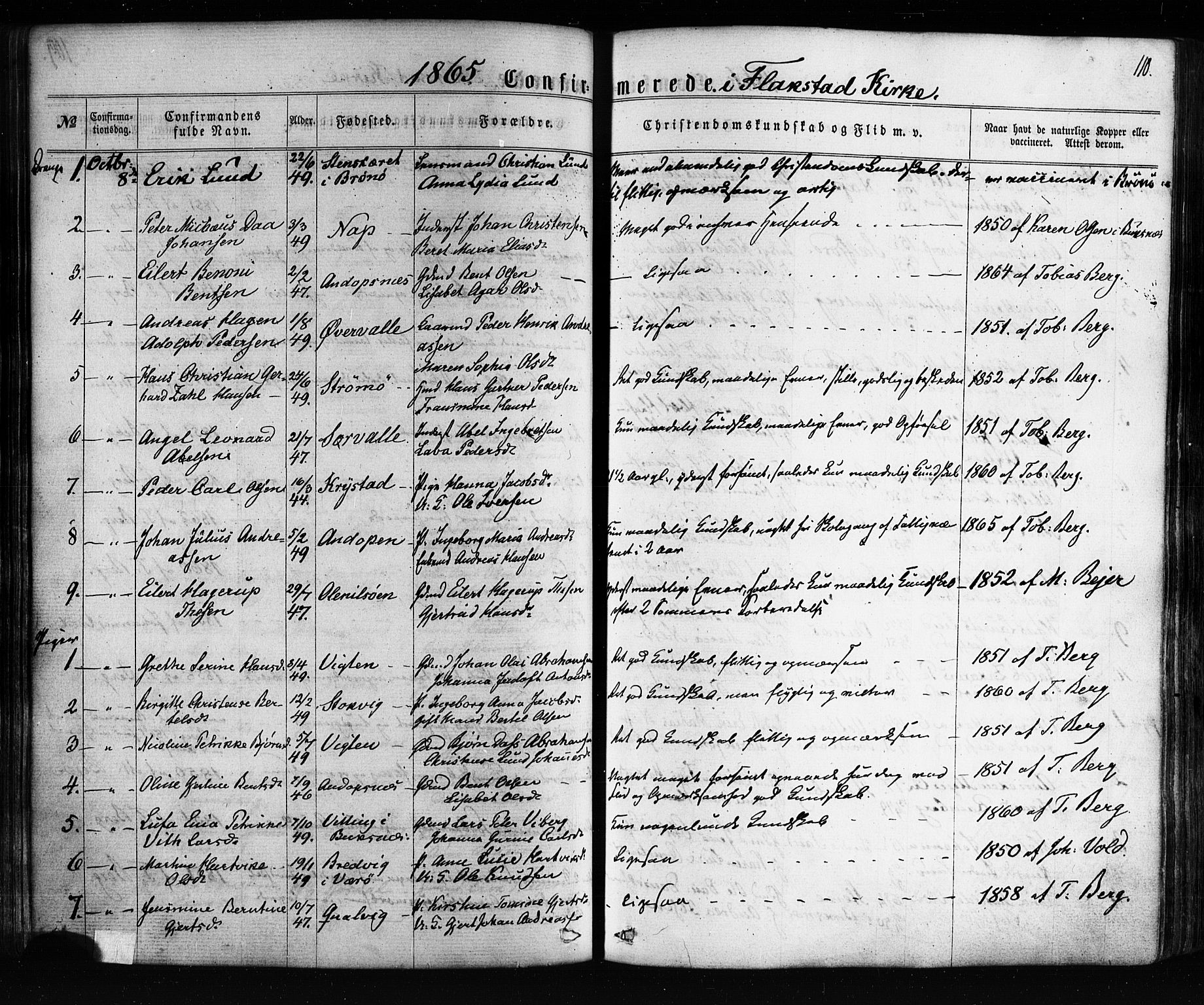 Ministerialprotokoller, klokkerbøker og fødselsregistre - Nordland, AV/SAT-A-1459/885/L1203: Parish register (official) no. 885A04, 1859-1877, p. 110