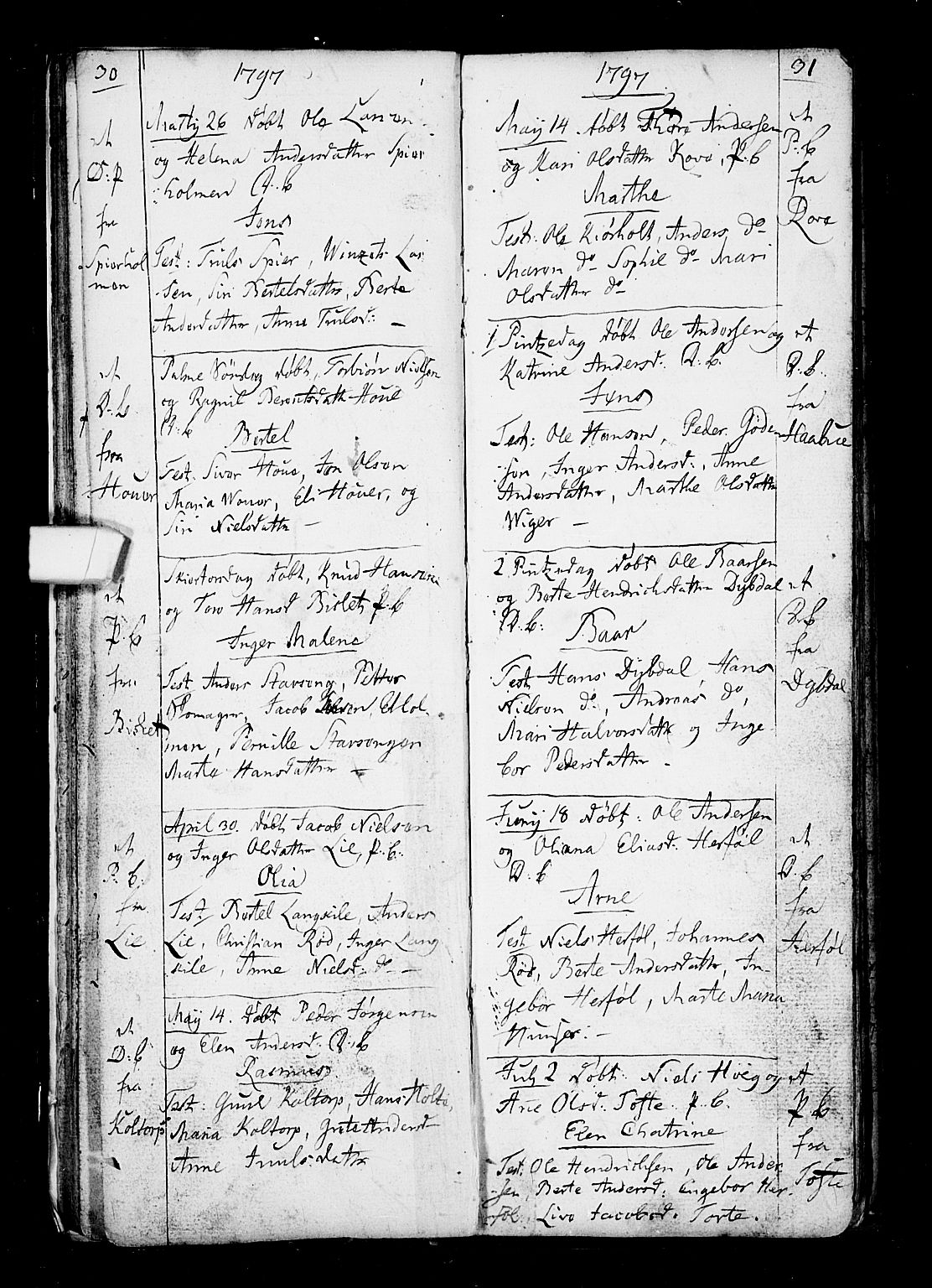 Hvaler prestekontor Kirkebøker, AV/SAO-A-2001/F/Fa/L0002: Parish register (official) no. I 2, 1749-1816, p. 30-31