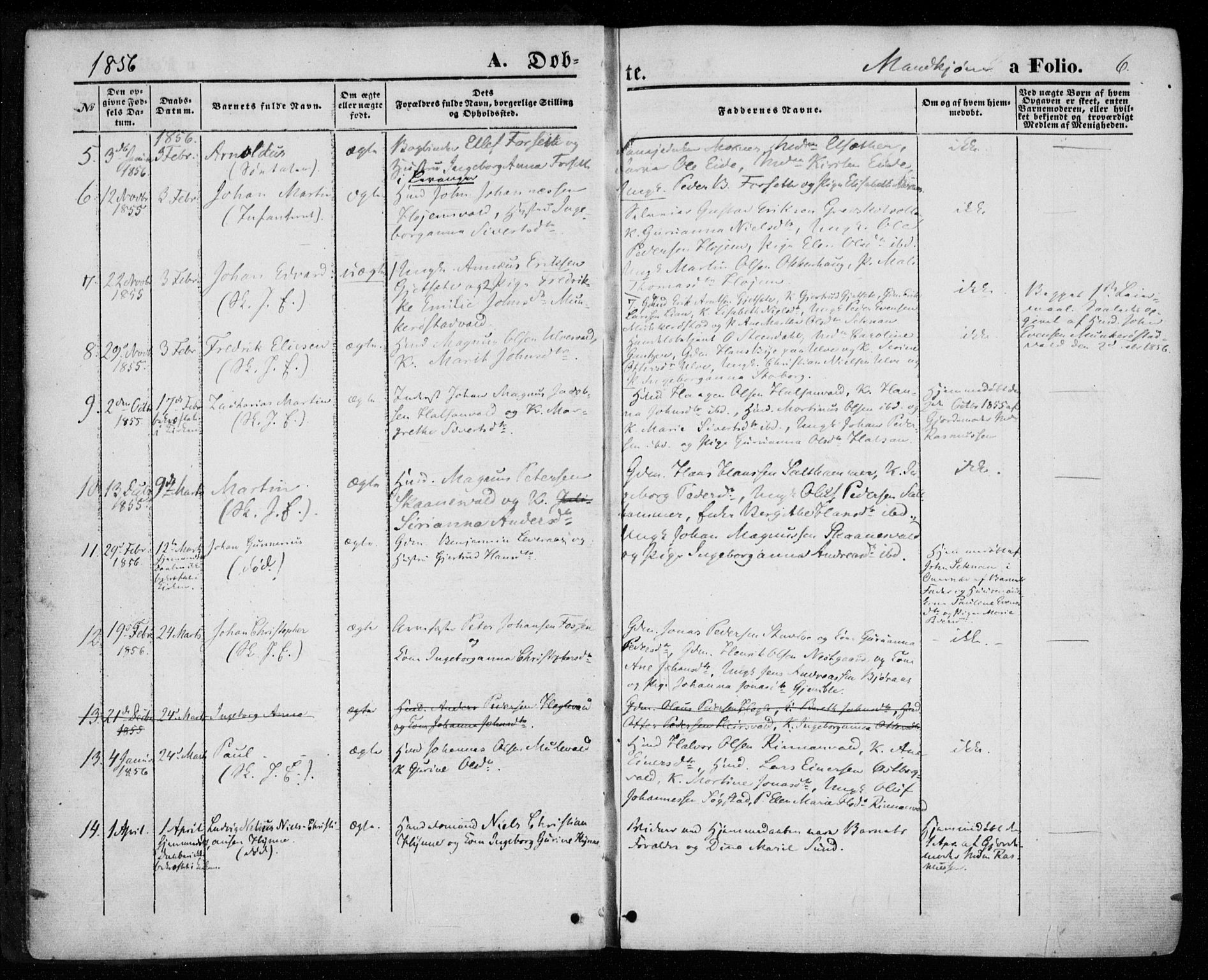 Ministerialprotokoller, klokkerbøker og fødselsregistre - Nord-Trøndelag, AV/SAT-A-1458/720/L0184: Parish register (official) no. 720A02 /2, 1855-1863, p. 6