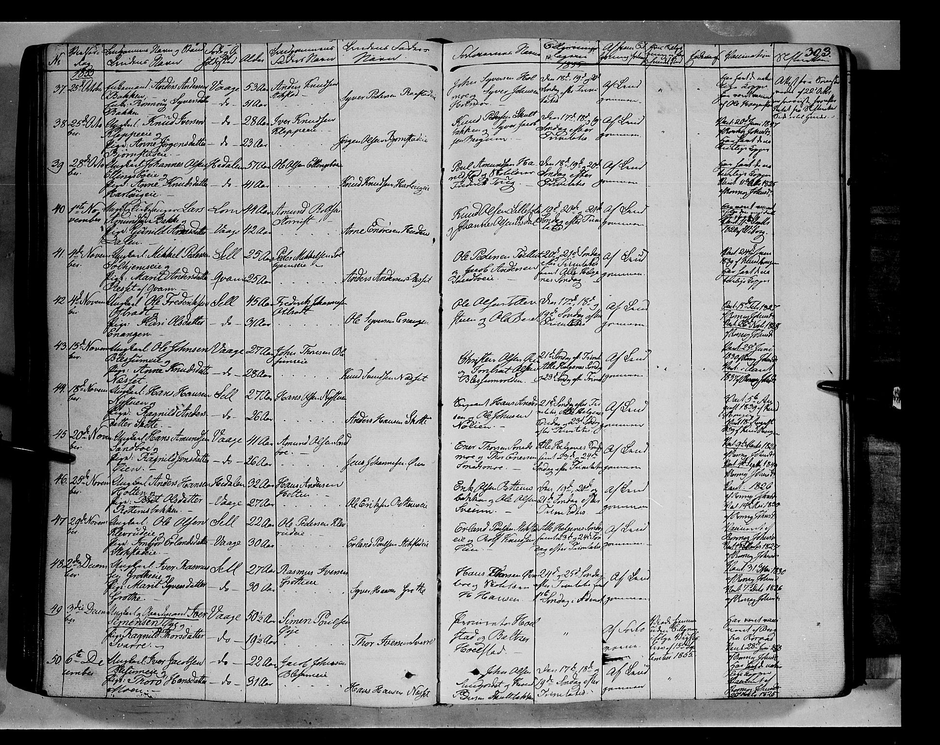 Vågå prestekontor, SAH/PREST-076/H/Ha/Haa/L0005: Parish register (official) no. 5 /1, 1842-1856, p. 303