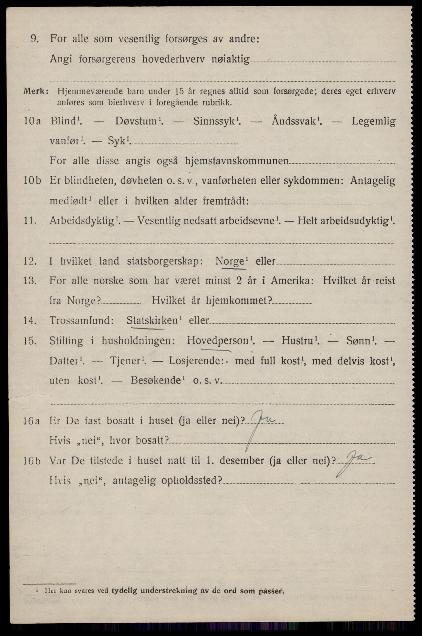 SAST, 1920 census for Klepp, 1920, p. 5345