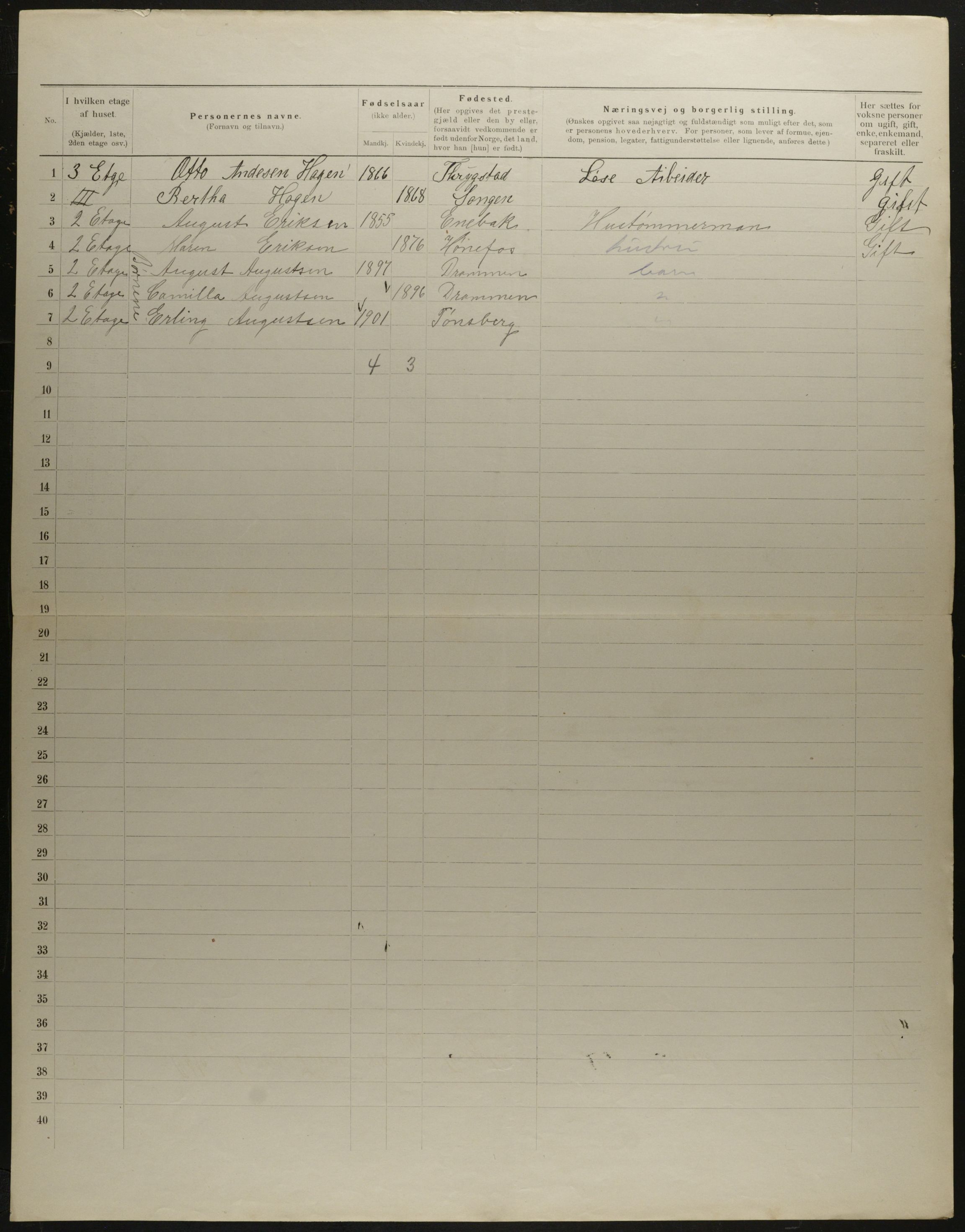 OBA, Municipal Census 1901 for Kristiania, 1901, p. 10646