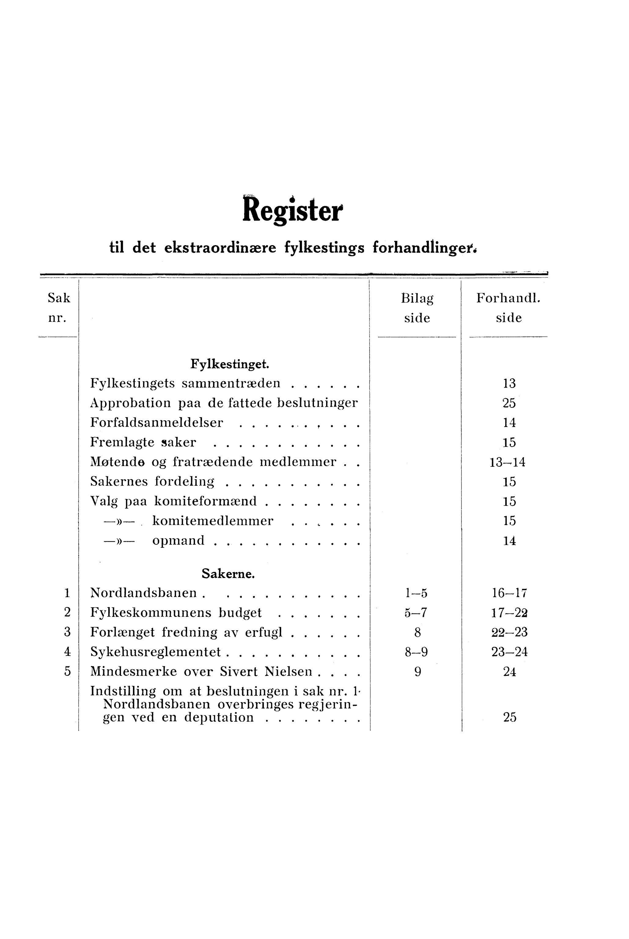 Nordland Fylkeskommune. Fylkestinget, AIN/NFK-17/176/A/Ac/L0043: Fylkestingsforhandlinger 1920, 1920