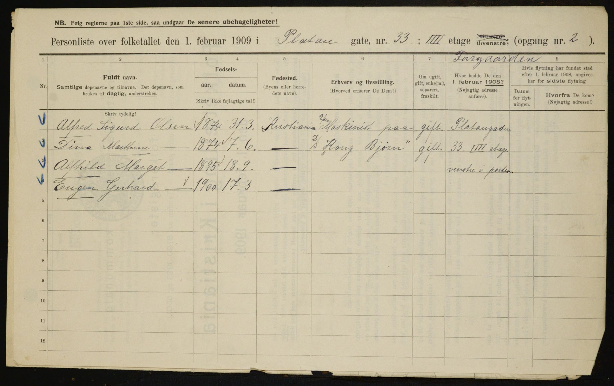 OBA, Municipal Census 1909 for Kristiania, 1909, p. 73222