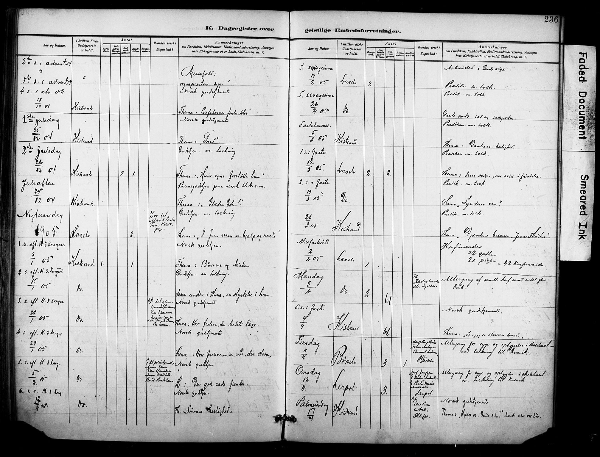 Kistrand/Porsanger sokneprestembete, SATØ/S-1351/H/Ha/L0013.kirke: Parish register (official) no. 13, 1899-1907, p. 236