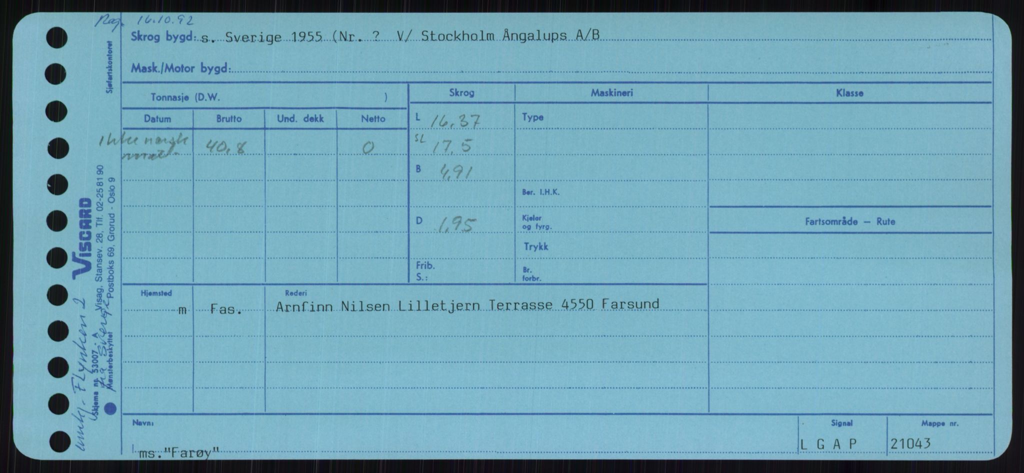 Sjøfartsdirektoratet med forløpere, Skipsmålingen, RA/S-1627/H/Ha/L0002/0001: Fartøy, Eik-Hill / Fartøy, Eik-F, p. 333