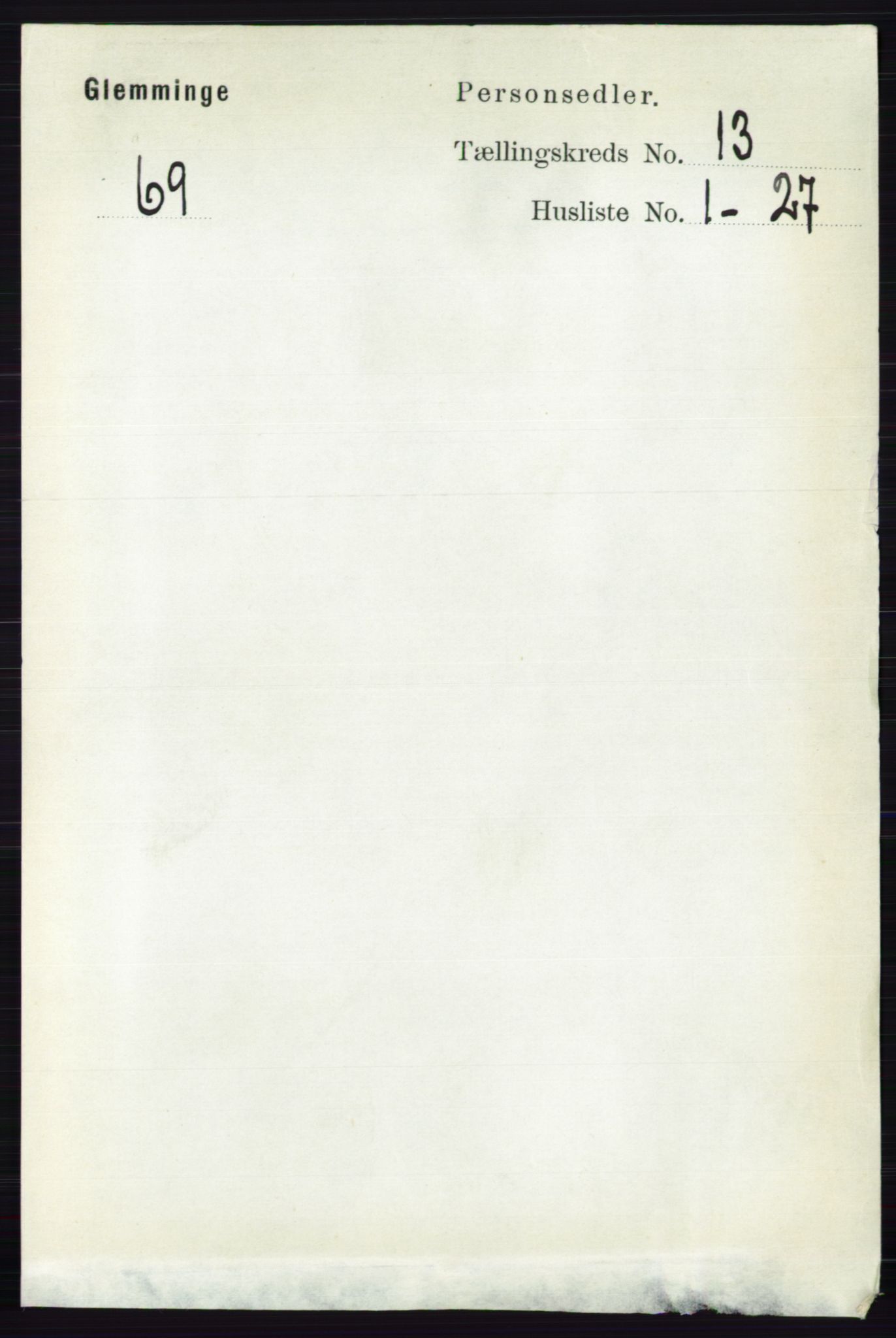 RA, 1891 census for 0132 Glemmen, 1891, p. 11164