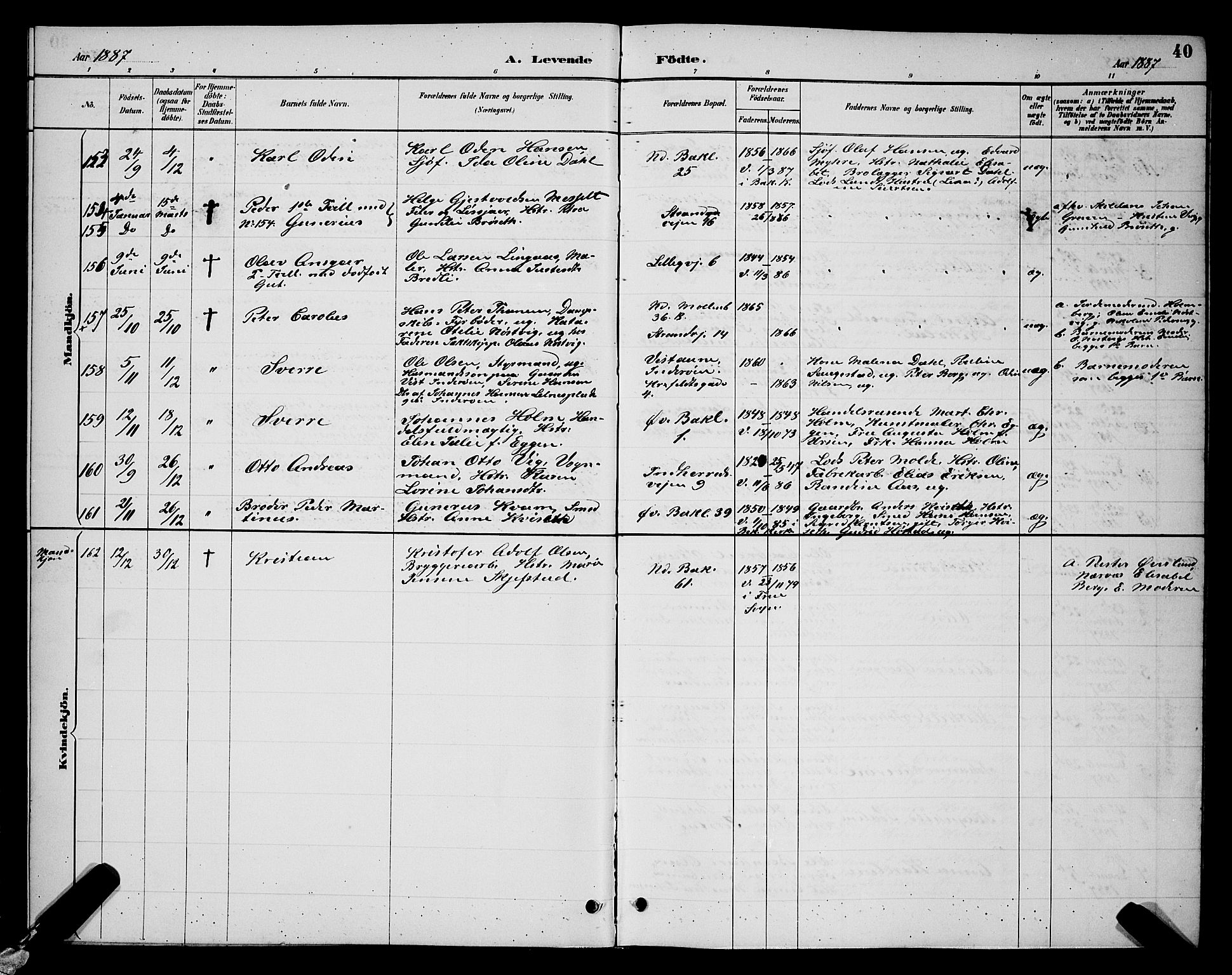 Ministerialprotokoller, klokkerbøker og fødselsregistre - Sør-Trøndelag, SAT/A-1456/604/L0222: Parish register (copy) no. 604C05, 1886-1895, p. 40