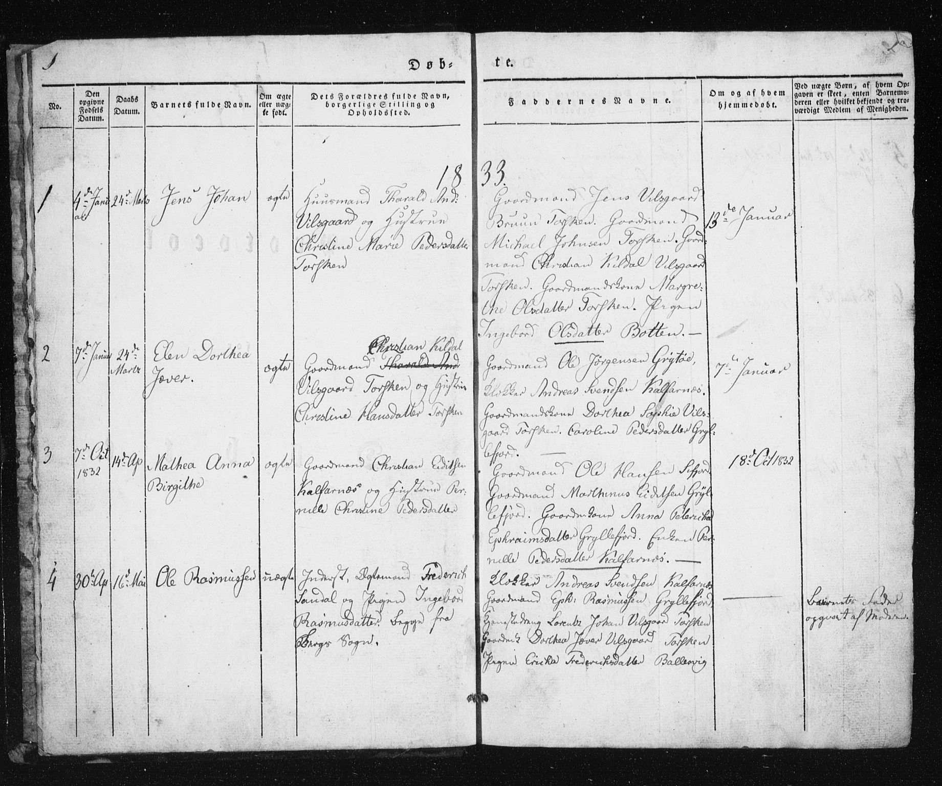 Berg sokneprestkontor, AV/SATØ-S-1318/G/Ga/Gab/L0011klokker: Parish register (copy) no. 11, 1833-1878, p. 2