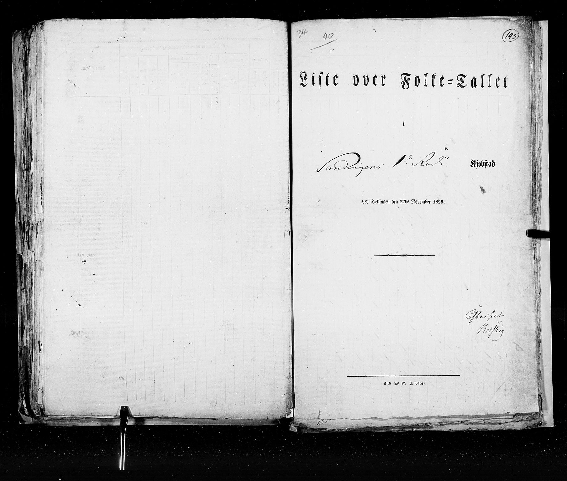 RA, Census 1825, vol. 22: Bergen, 1825, p. 143