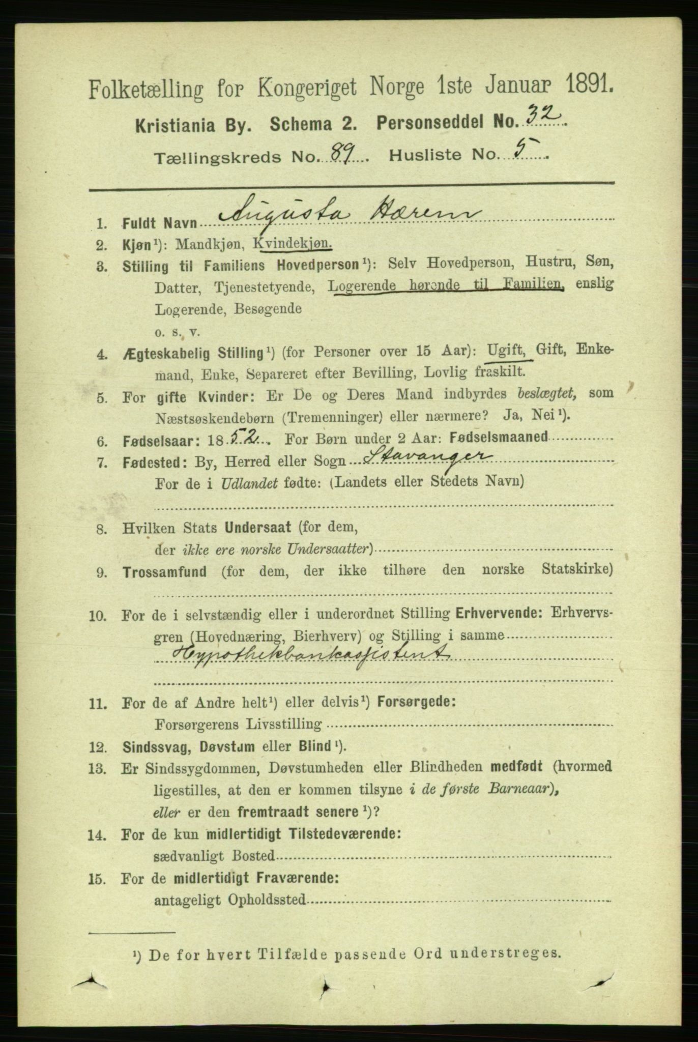 RA, 1891 census for 0301 Kristiania, 1891, p. 44132