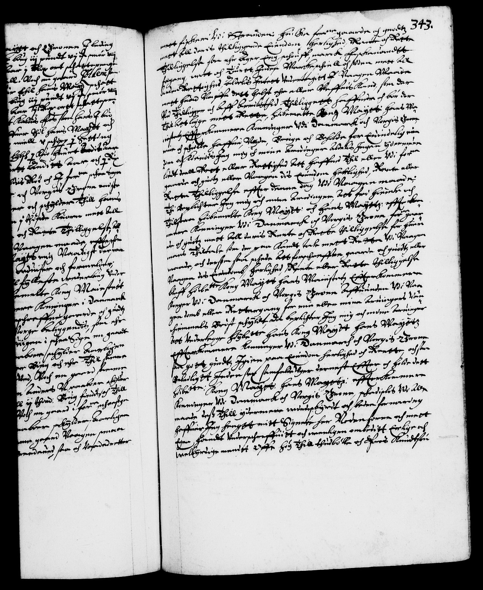 Danske Kanselli 1572-1799, AV/RA-EA-3023/F/Fc/Fca/Fcaa/L0004: Norske registre (mikrofilm), 1617-1630, p. 343a