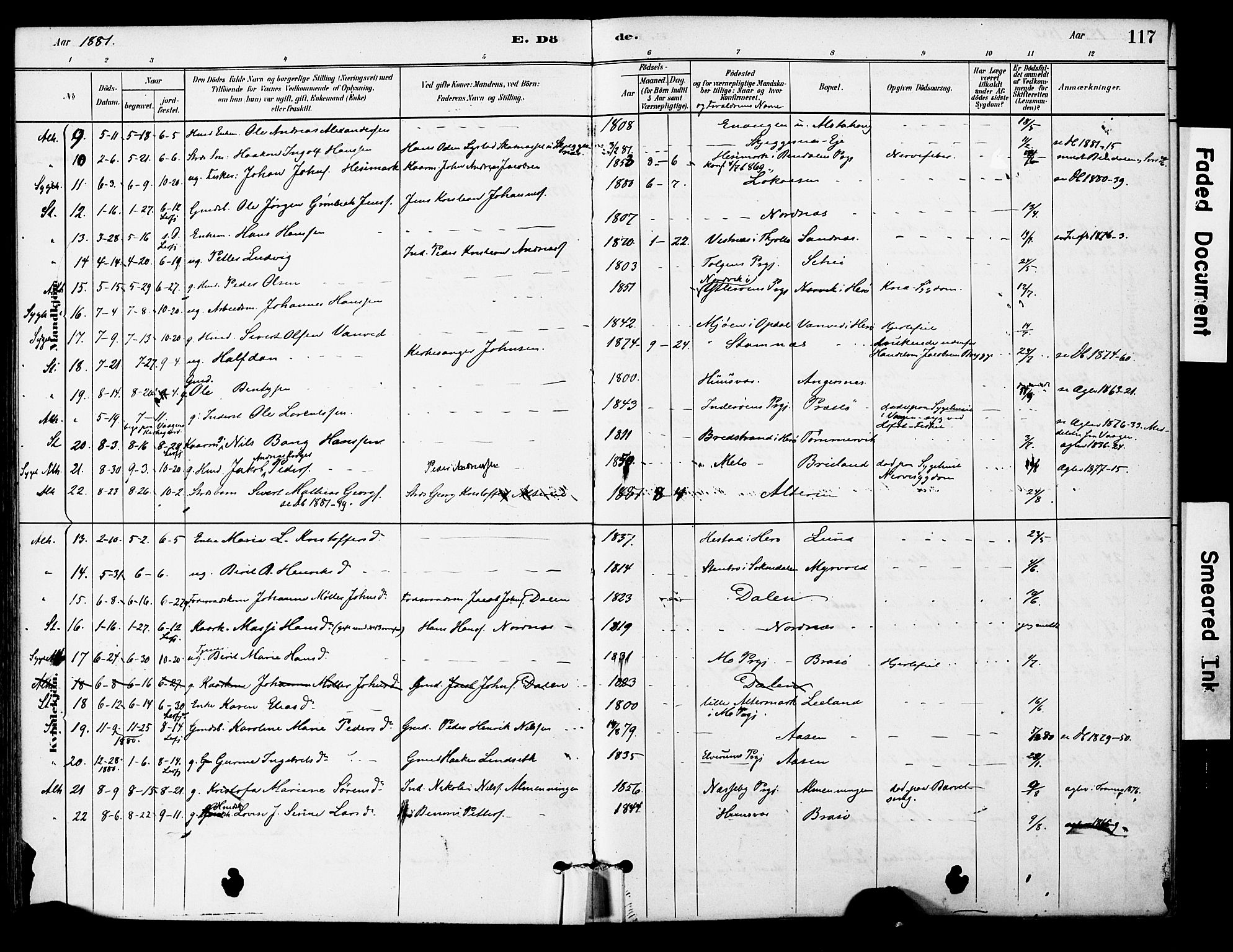 Ministerialprotokoller, klokkerbøker og fødselsregistre - Nordland, AV/SAT-A-1459/830/L0450: Parish register (official) no. 830A14, 1879-1896, p. 117