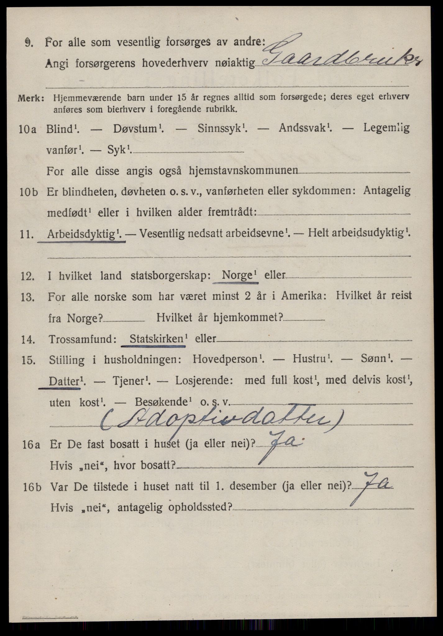 SAT, 1920 census for Norddal, 1920, p. 5584