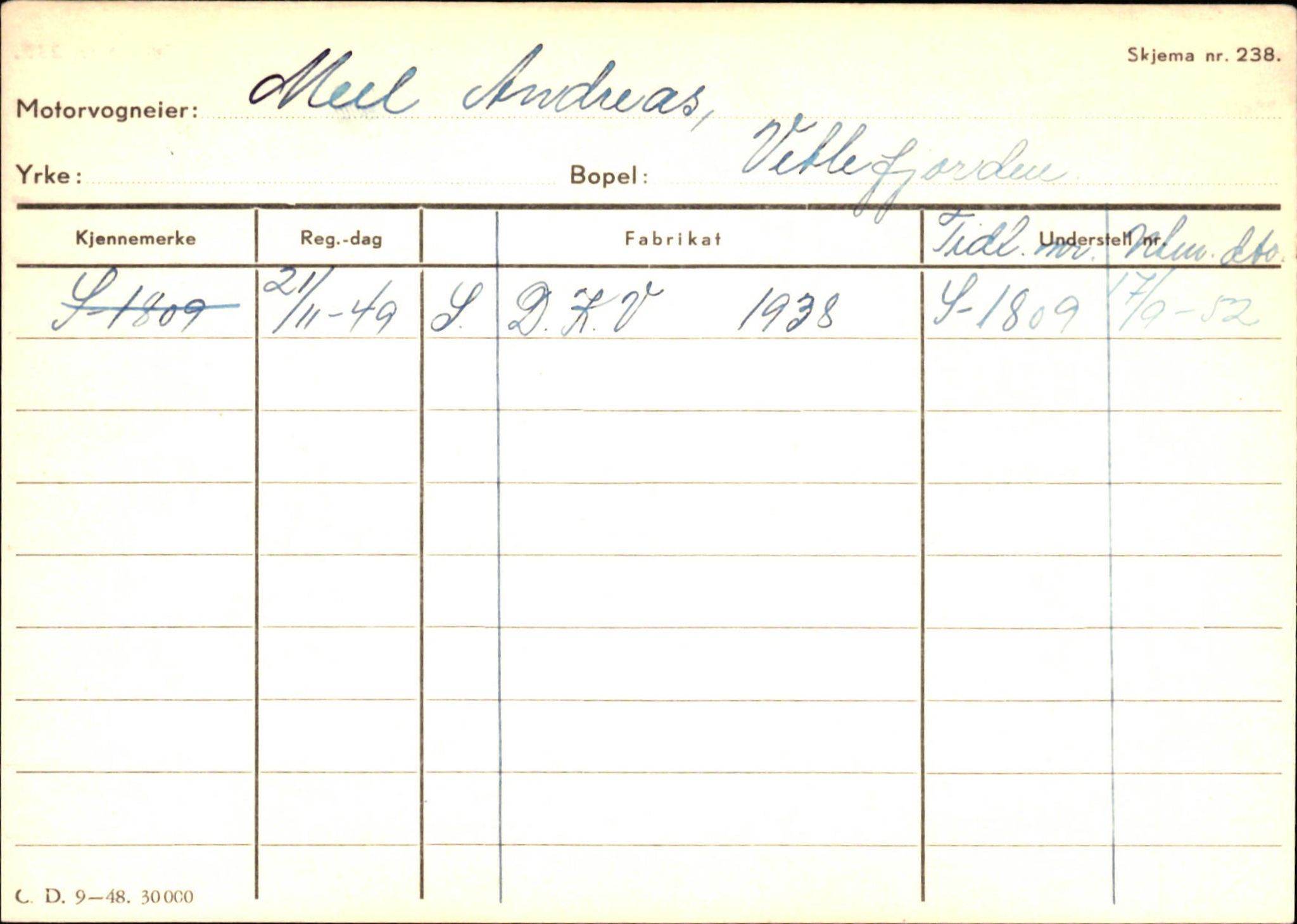 Statens vegvesen, Sogn og Fjordane vegkontor, AV/SAB-A-5301/4/F/L0132: Eigarregister Askvoll A-Å. Balestrand A-Å, 1945-1975, p. 2021