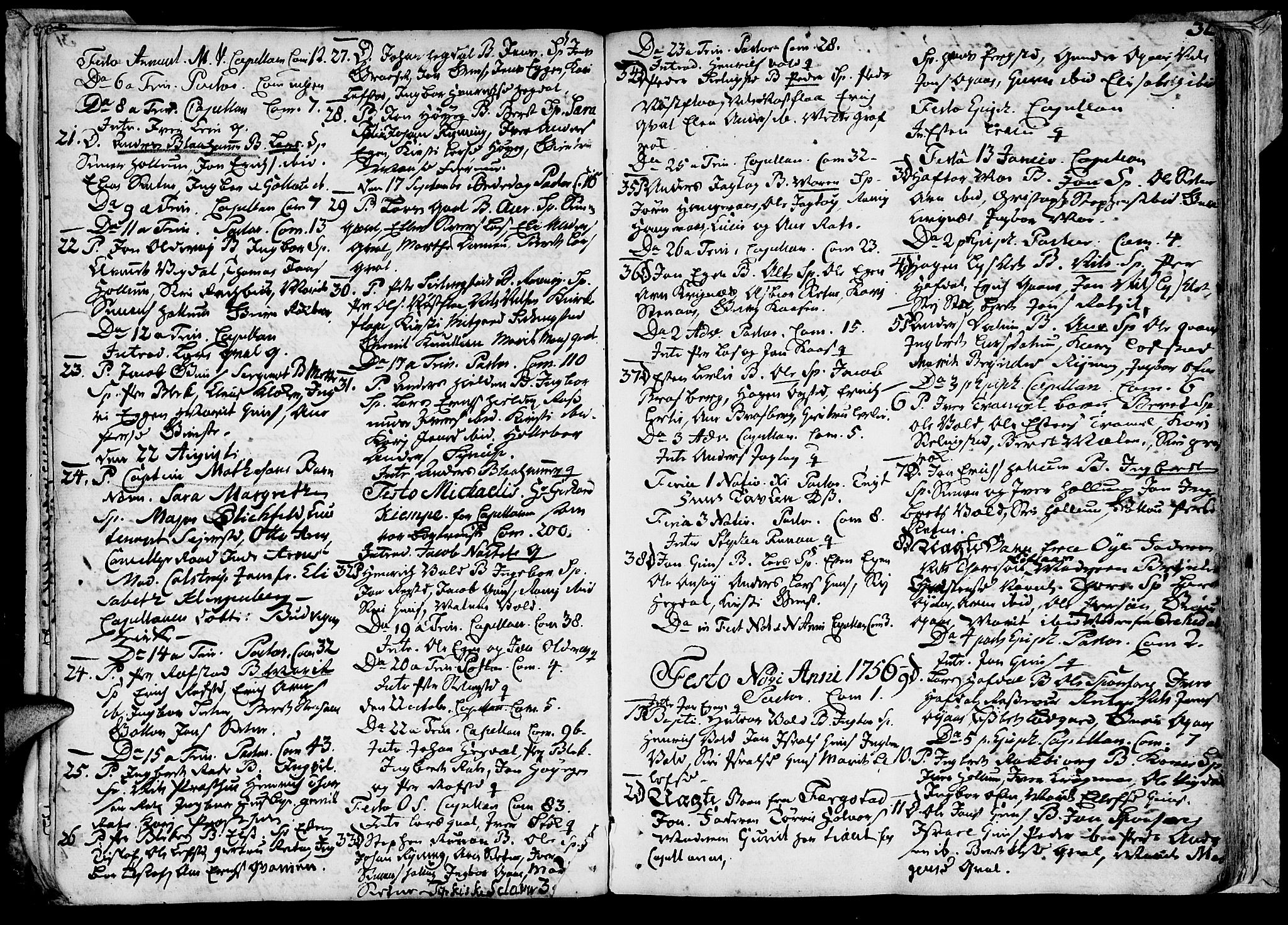 Ministerialprotokoller, klokkerbøker og fødselsregistre - Sør-Trøndelag, SAT/A-1456/691/L1057: Parish register (official) no. 691A01 /1, 1740-1767, p. 32