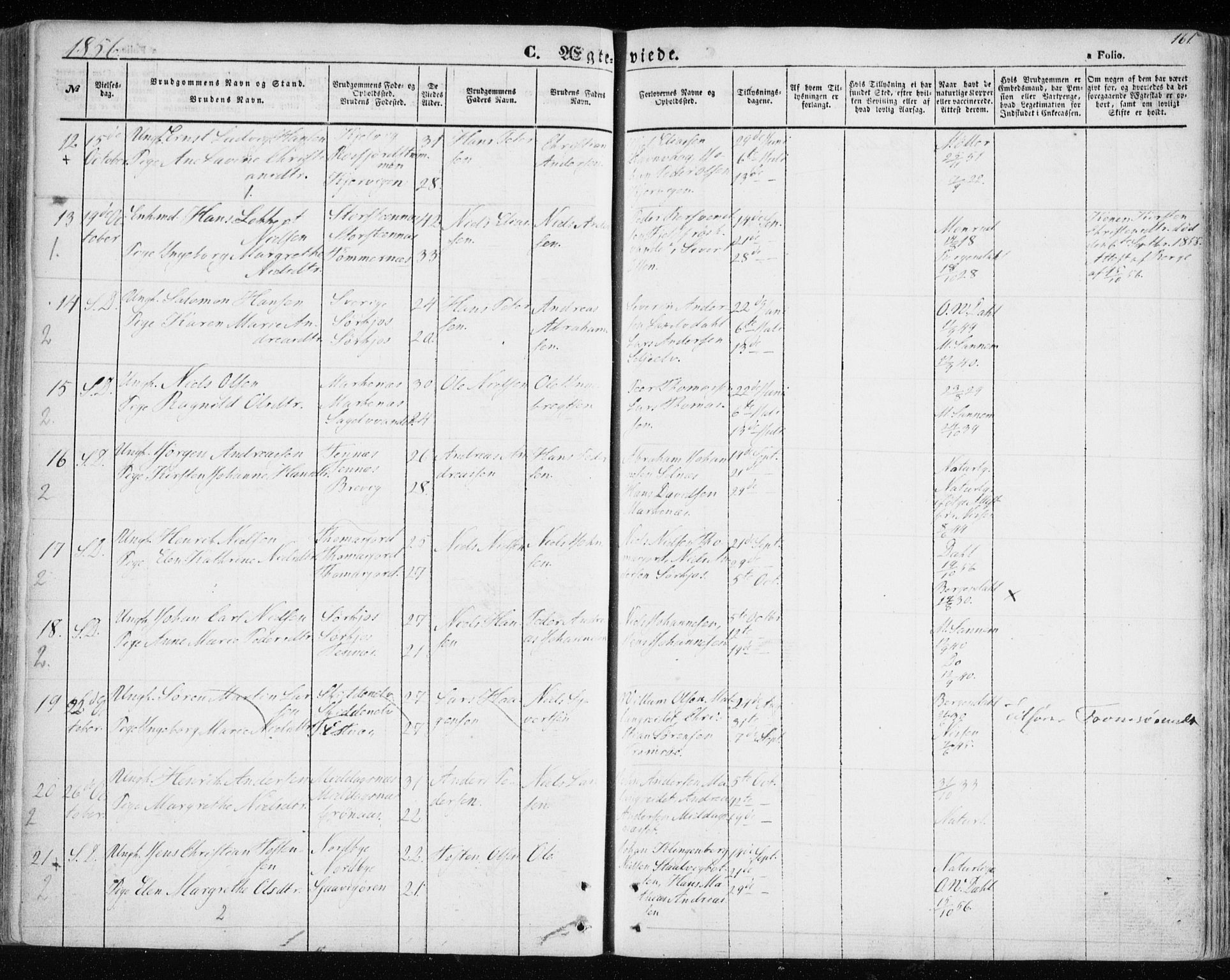 Balsfjord sokneprestembete, SATØ/S-1303/G/Ga/L0003kirke: Parish register (official) no. 3, 1856-1870, p. 161