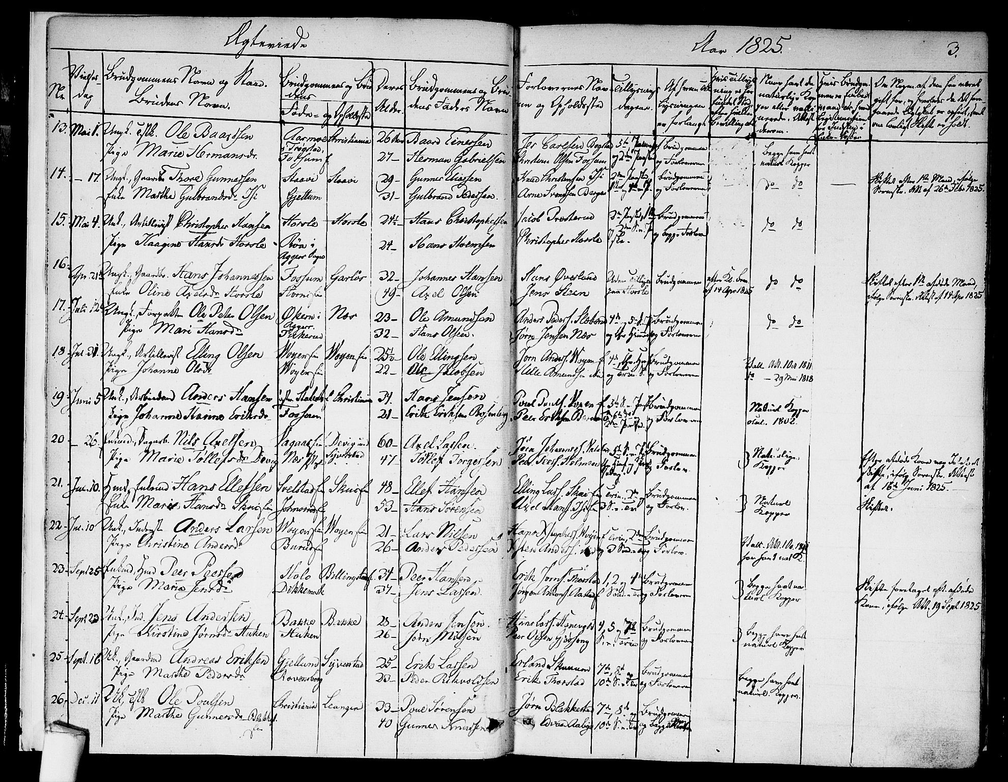 Asker prestekontor Kirkebøker, SAO/A-10256a/F/Fa/L0010: Parish register (official) no. I 10, 1825-1878, p. 3