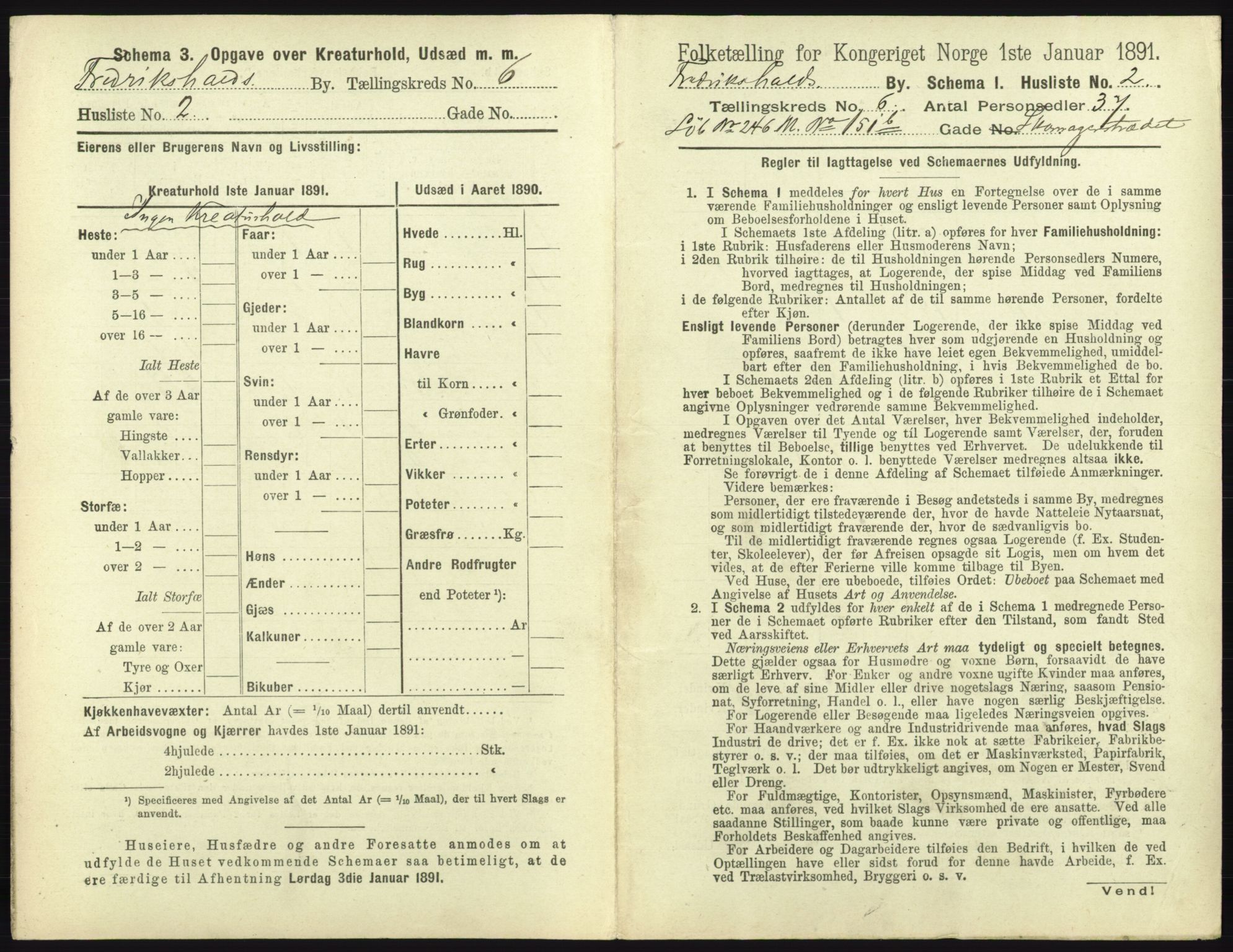 RA, 1891 census for 0101 Fredrikshald, 1891, p. 584