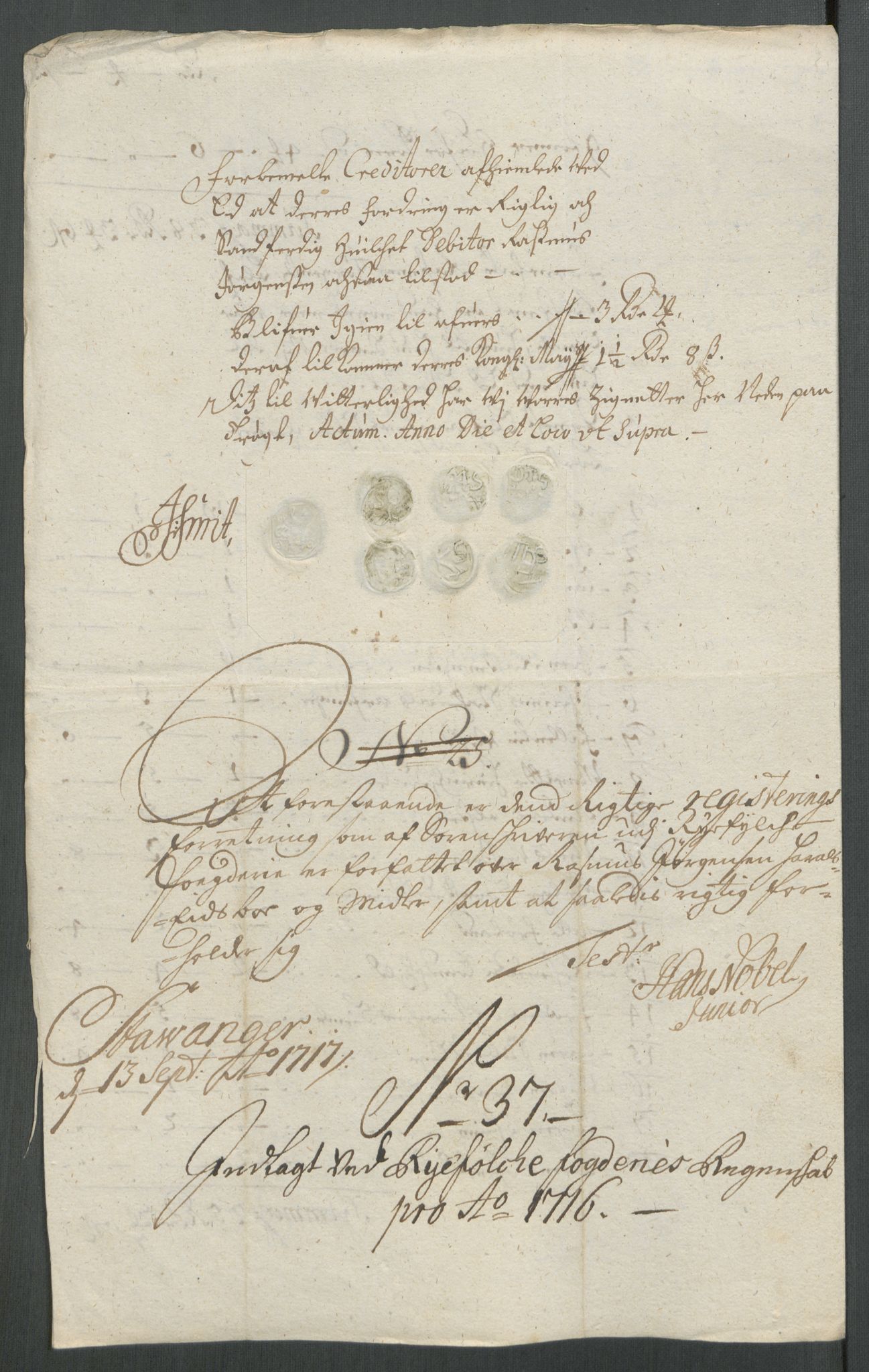 Rentekammeret inntil 1814, Reviderte regnskaper, Fogderegnskap, AV/RA-EA-4092/R47/L2869: Fogderegnskap Ryfylke, 1716, p. 252