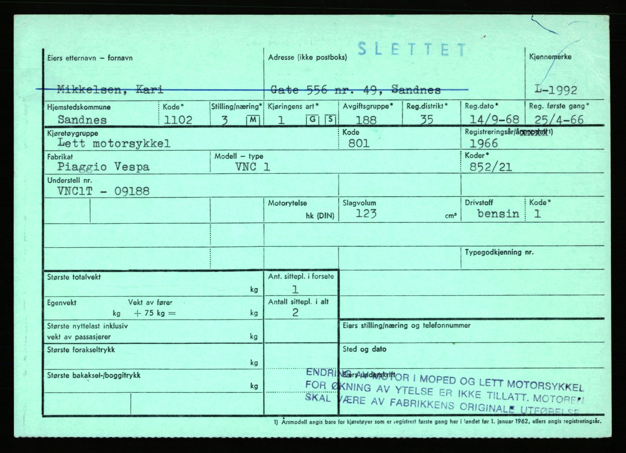 Stavanger trafikkstasjon, AV/SAST-A-101942/0/F/L0006: L-1700 - L-2149, 1930-1971, p. 1195