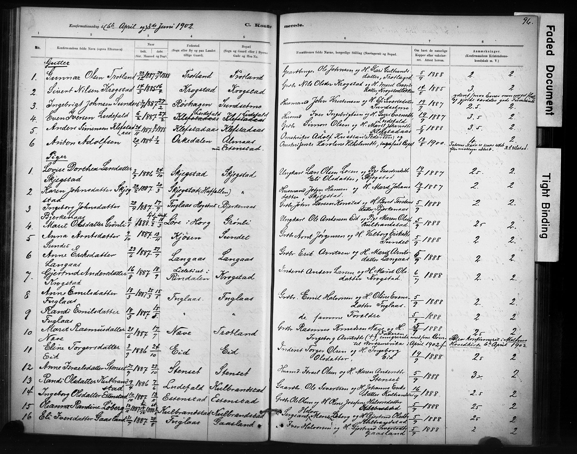 Ministerialprotokoller, klokkerbøker og fødselsregistre - Sør-Trøndelag, AV/SAT-A-1456/694/L1127: Parish register (official) no. 694A01, 1887-1905, p. 96