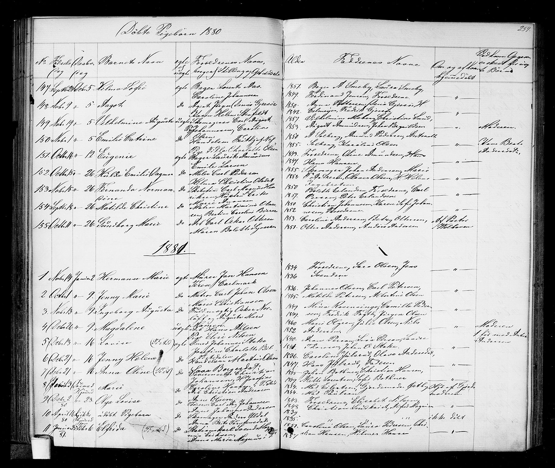 Halden prestekontor Kirkebøker, AV/SAO-A-10909/G/Ga/L0006: Parish register (copy) no. 6, 1869-1884, p. 254