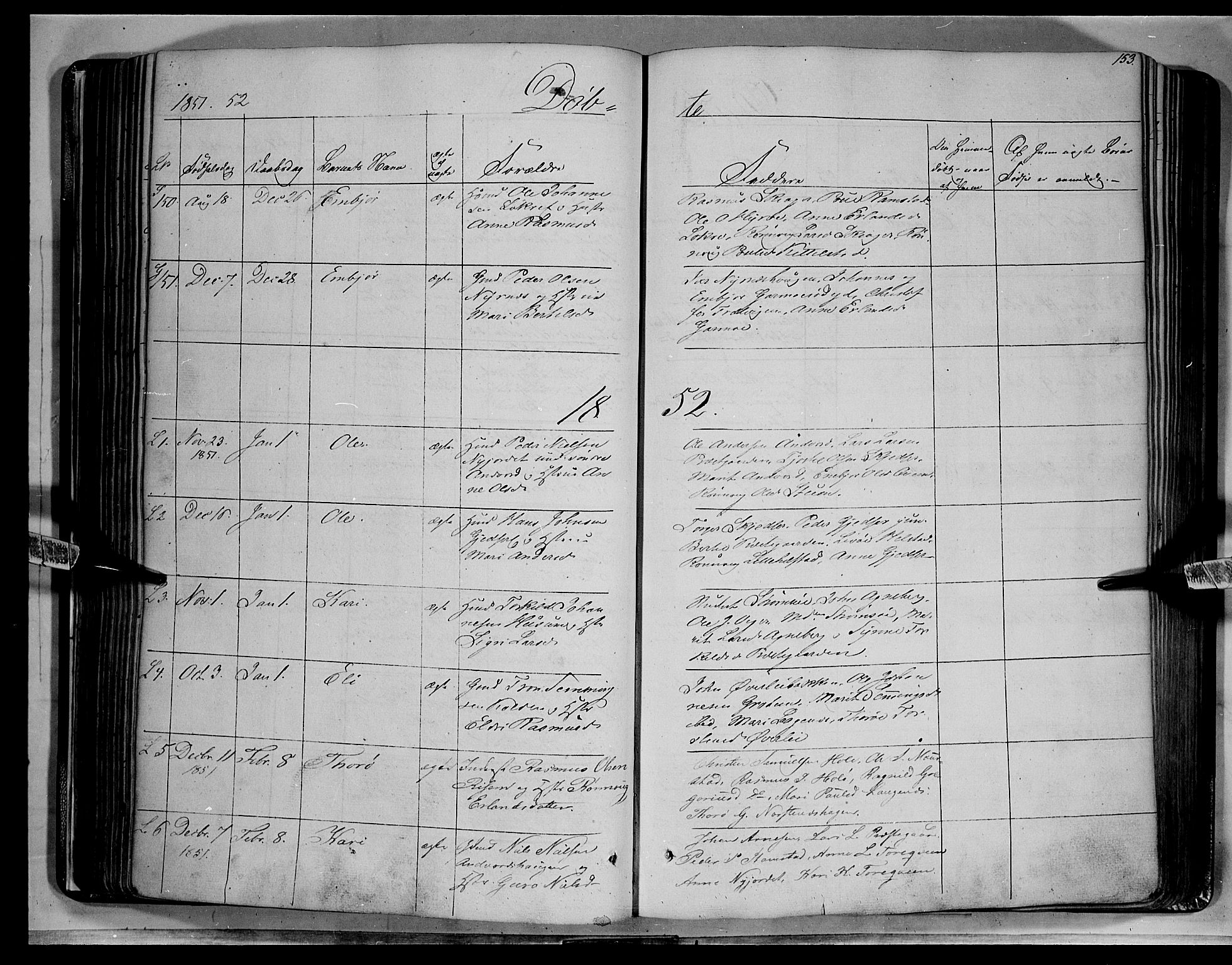 Lom prestekontor, AV/SAH-PREST-070/K/L0006: Parish register (official) no. 6A, 1837-1863, p. 153