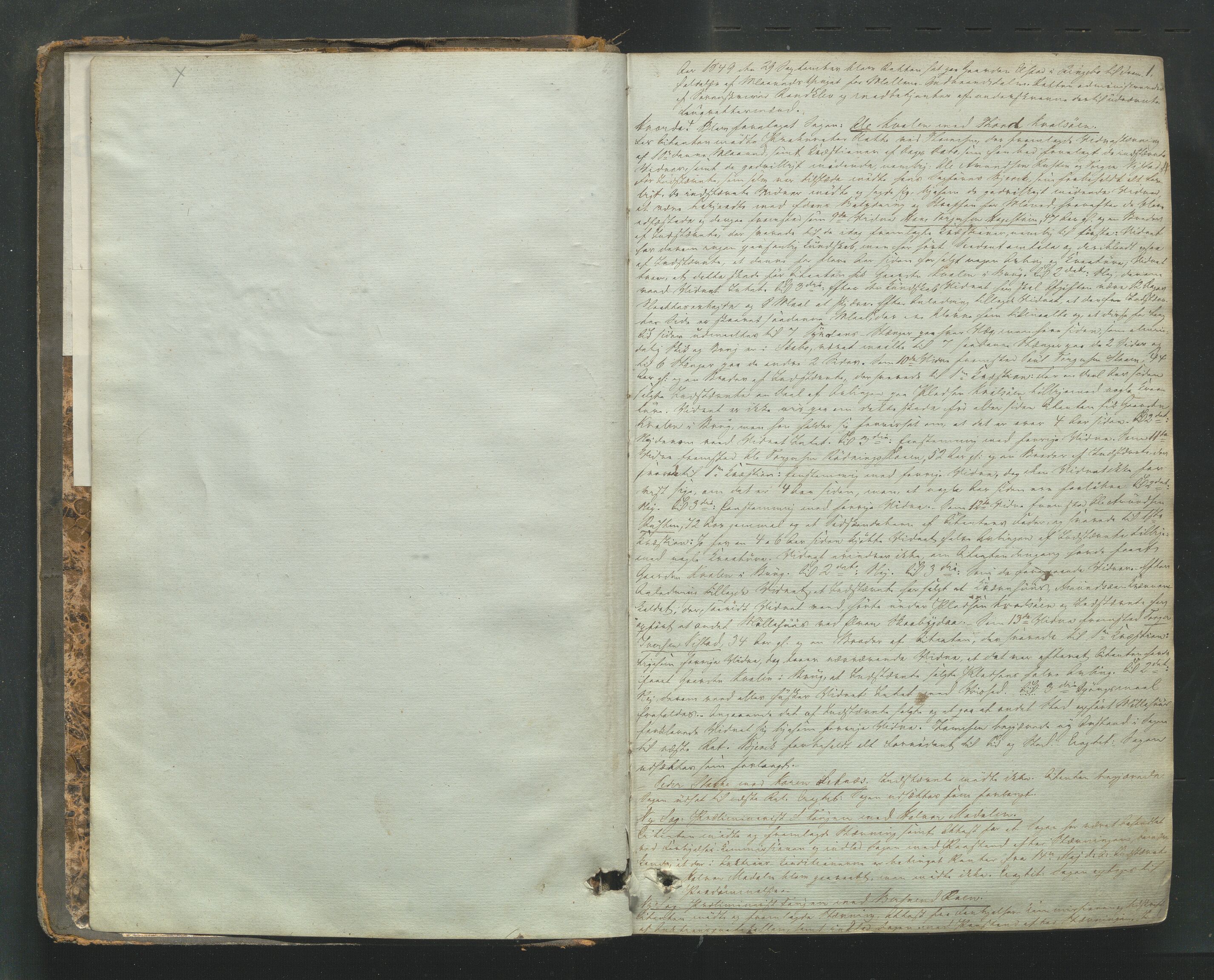 Mellom-Gudbrandsdal sorenskriveri, SAH/TING-038/G/Gb/L0002: Tingbok, 1849-1861, p. 1a
