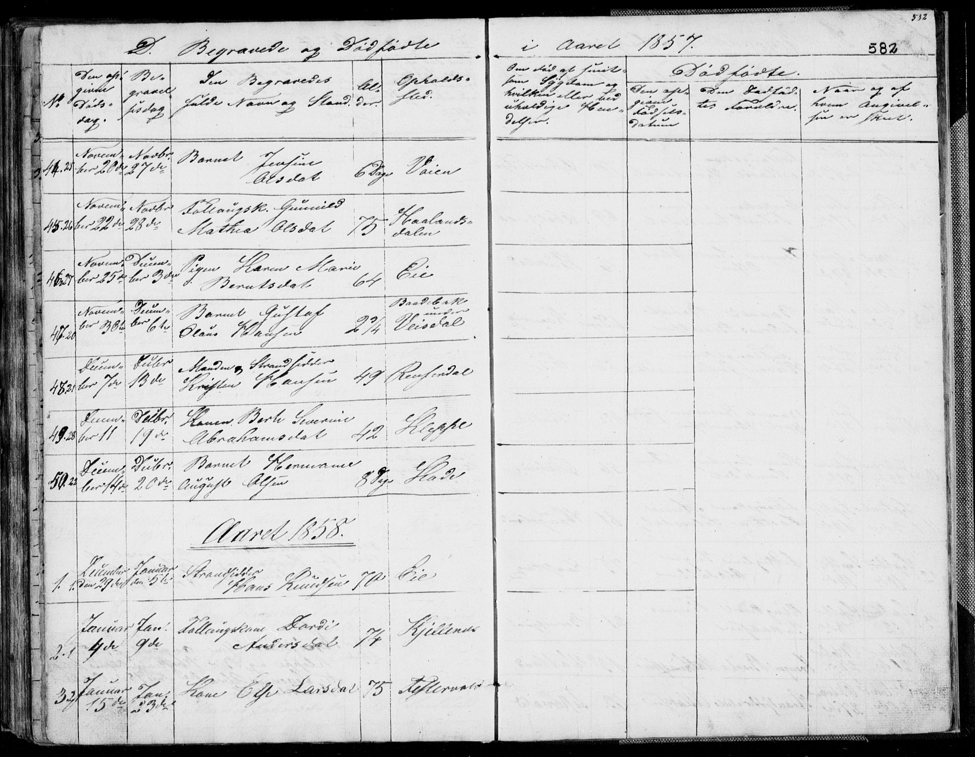 Flekkefjord sokneprestkontor, SAK/1111-0012/F/Fb/Fbb/L0002: Parish register (copy) no. B 2b, 1831-1866, p. 582