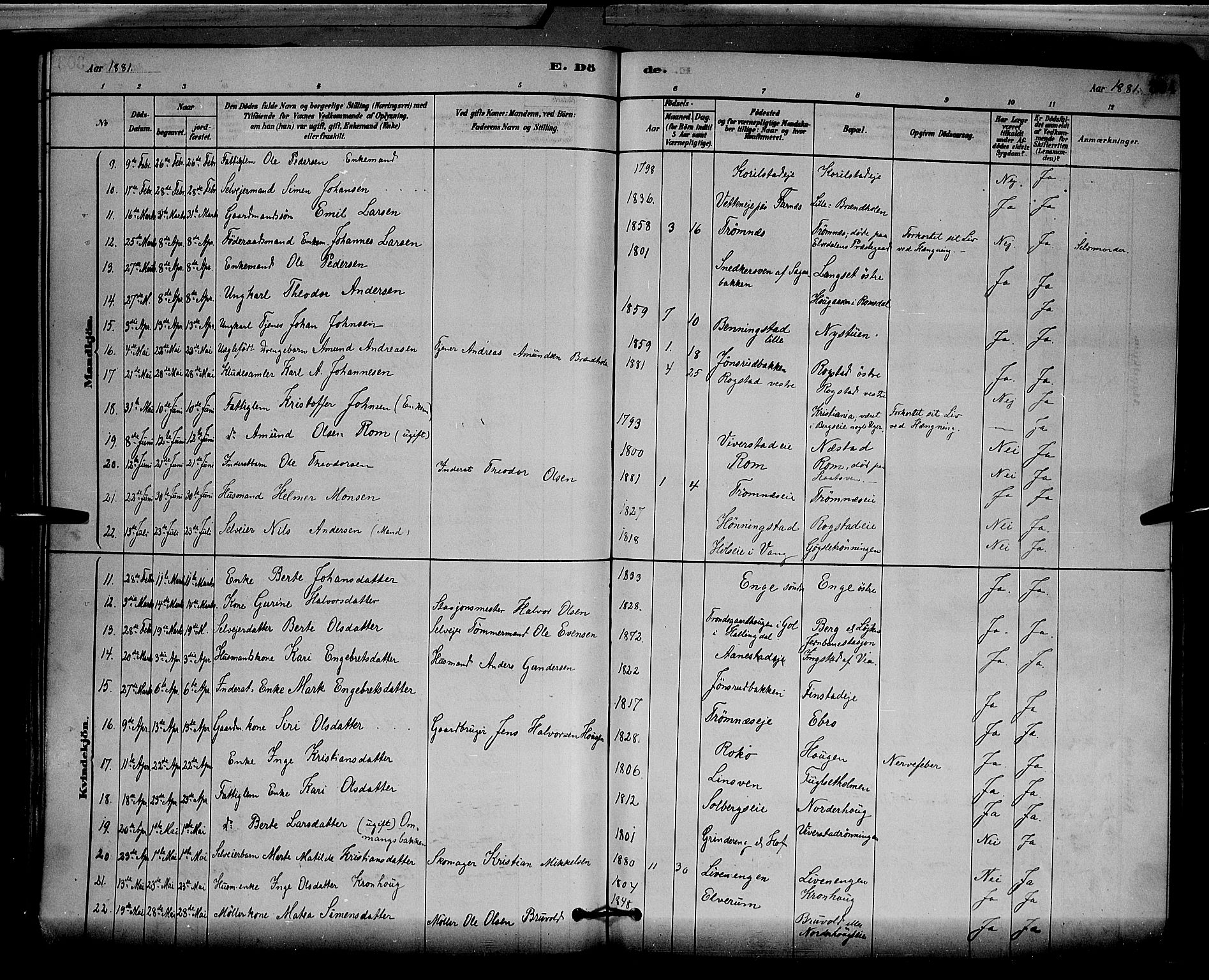 Løten prestekontor, SAH/PREST-022/L/La/L0005: Parish register (copy) no. 5, 1878-1891, p. 304