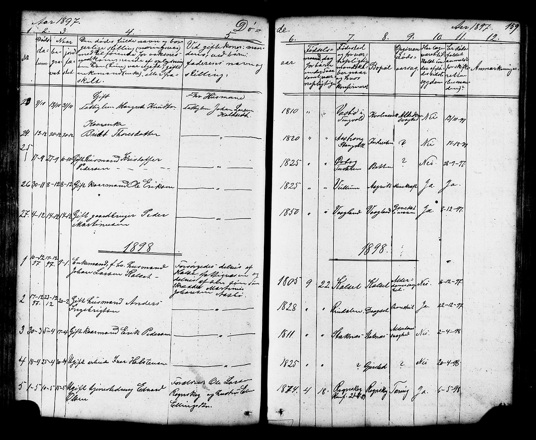Ministerialprotokoller, klokkerbøker og fødselsregistre - Møre og Romsdal, SAT/A-1454/576/L0890: Parish register (copy) no. 576C01, 1837-1908, p. 159
