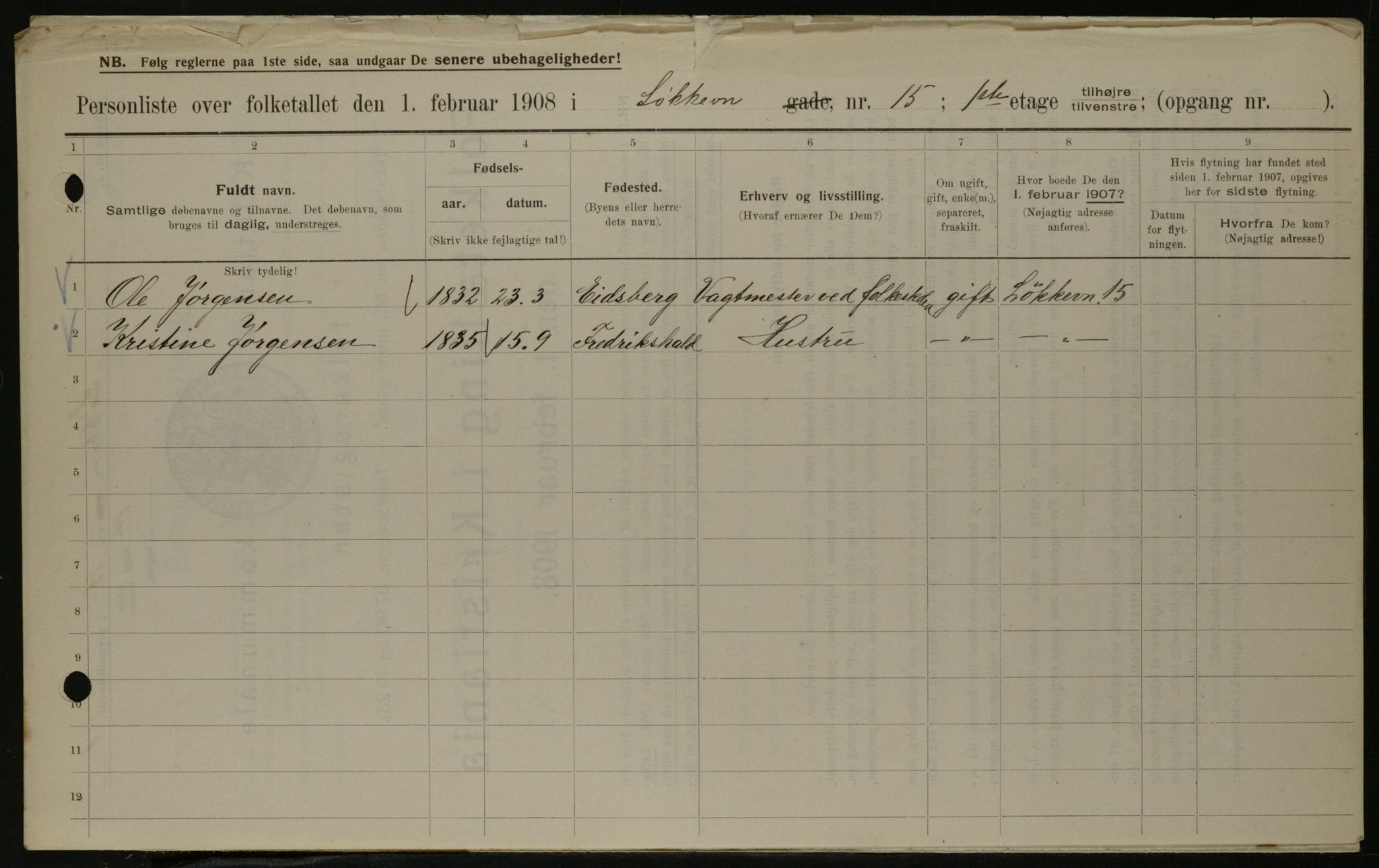 OBA, Municipal Census 1908 for Kristiania, 1908, p. 52655