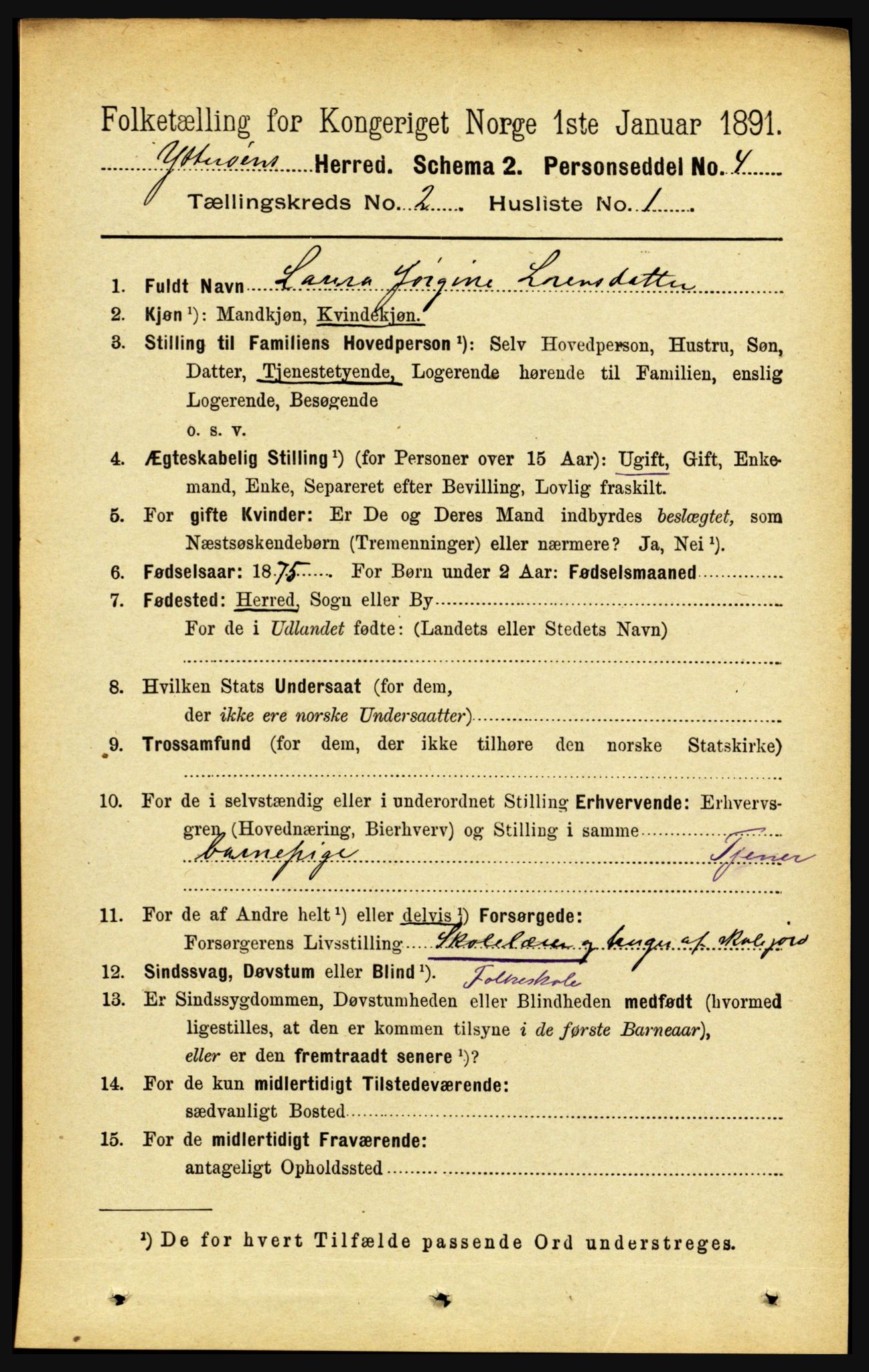 RA, 1891 census for 1722 Ytterøy, 1891, p. 761