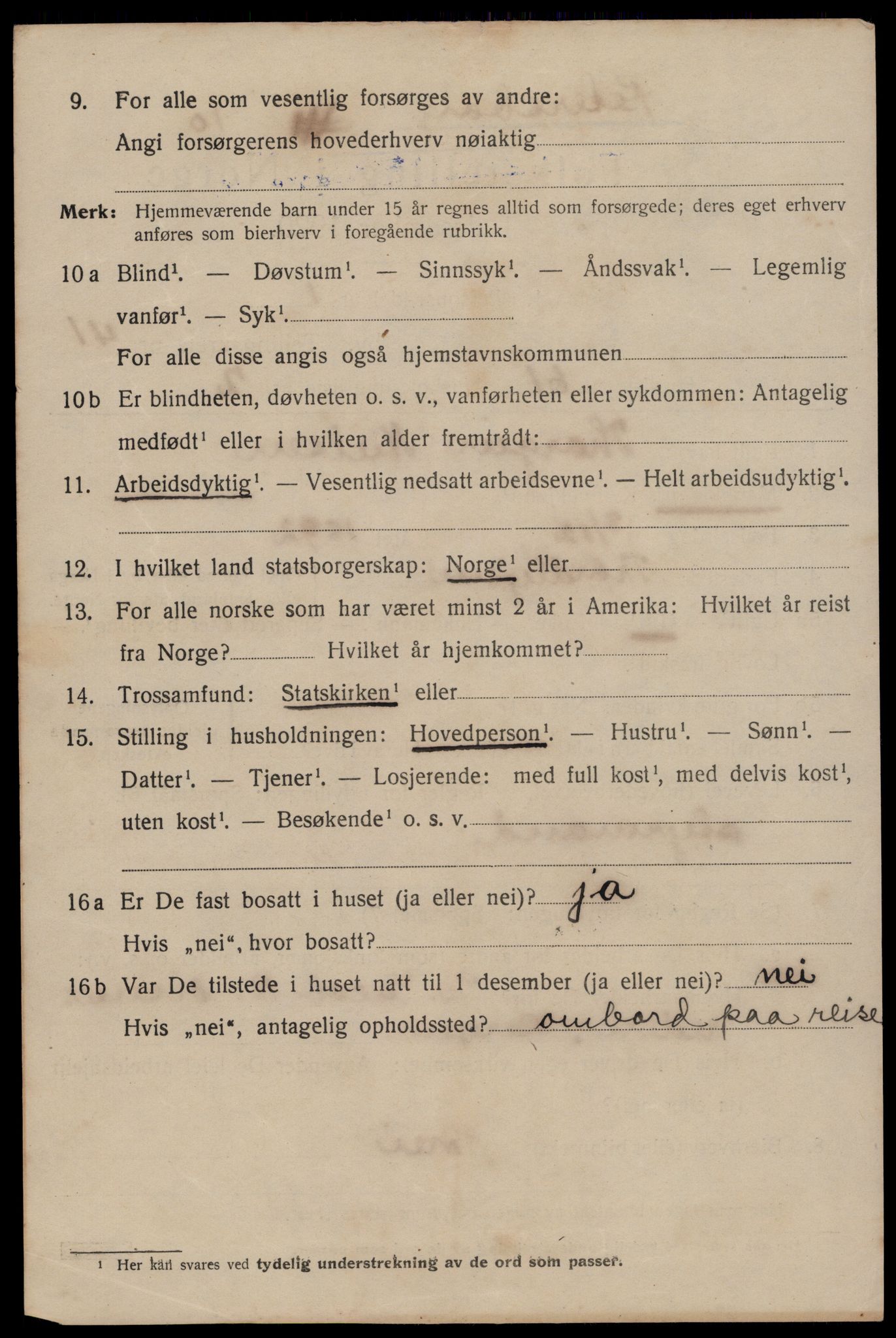 SAT, 1920 census for Trondheim, 1920, p. 92067