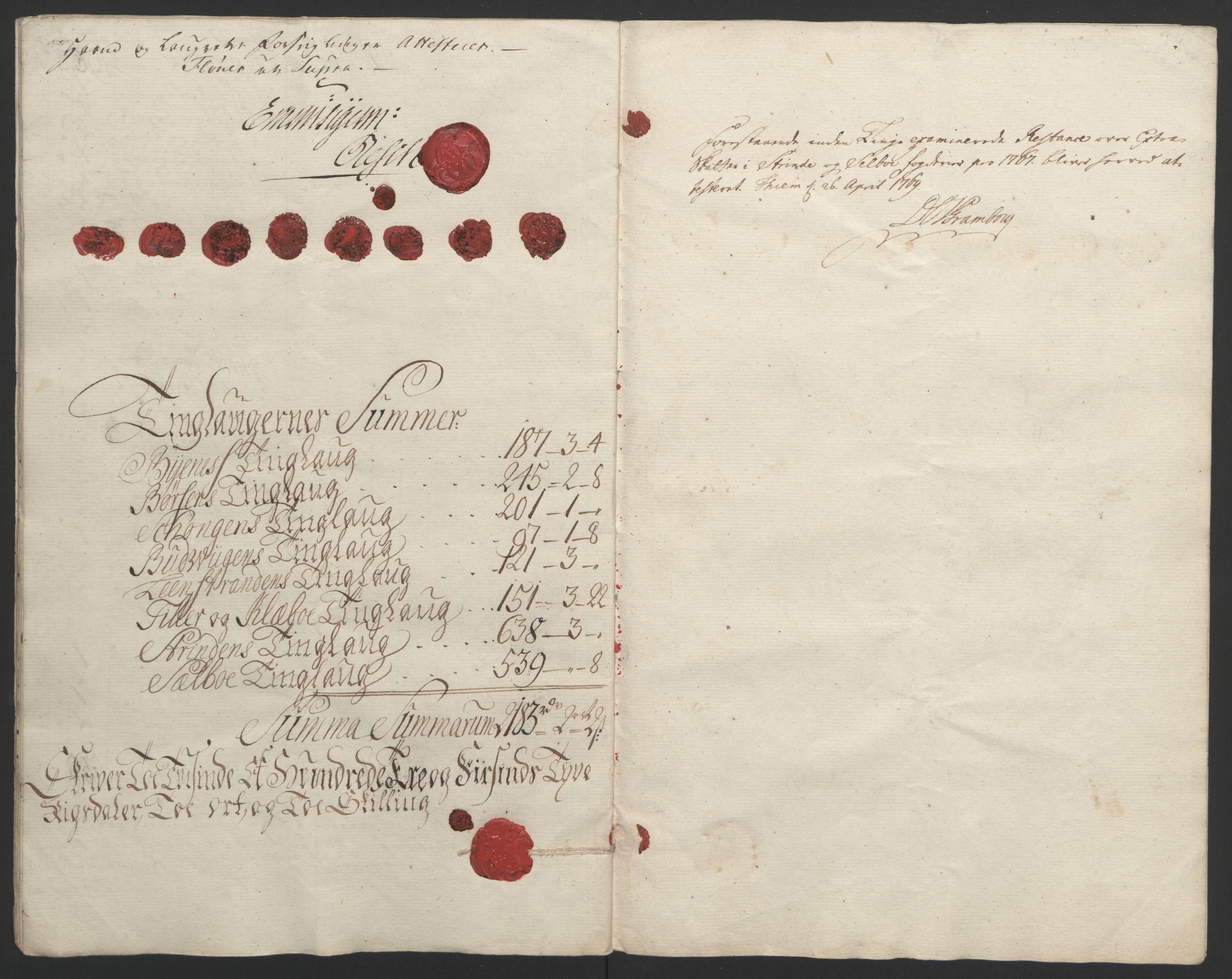 Rentekammeret inntil 1814, Reviderte regnskaper, Fogderegnskap, RA/EA-4092/R61/L4180: Ekstraskatten Strinda og Selbu, 1762-1767, p. 414