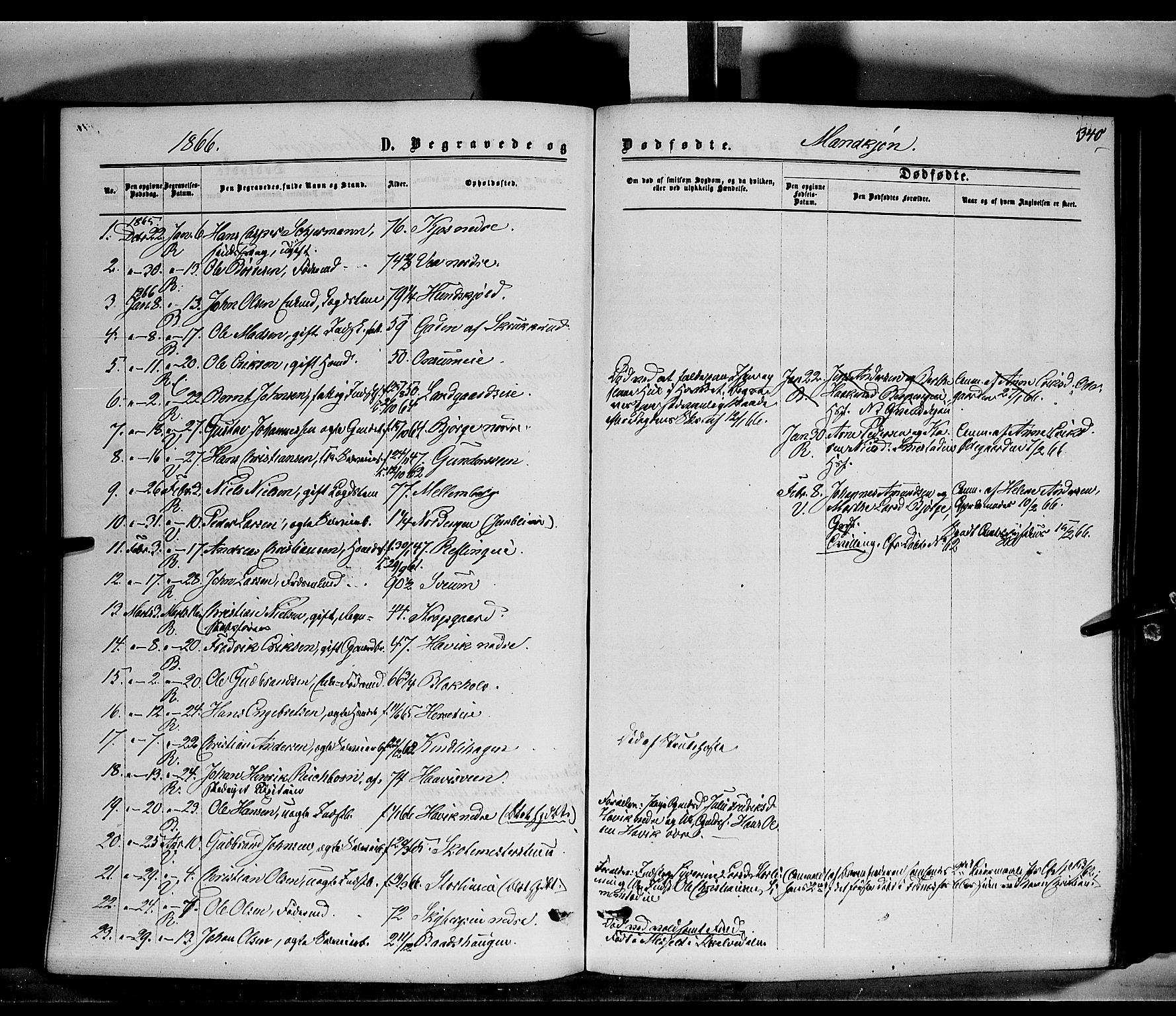 Ringsaker prestekontor, AV/SAH-PREST-014/K/Ka/L0010: Parish register (official) no. 10, 1861-1869, p. 340