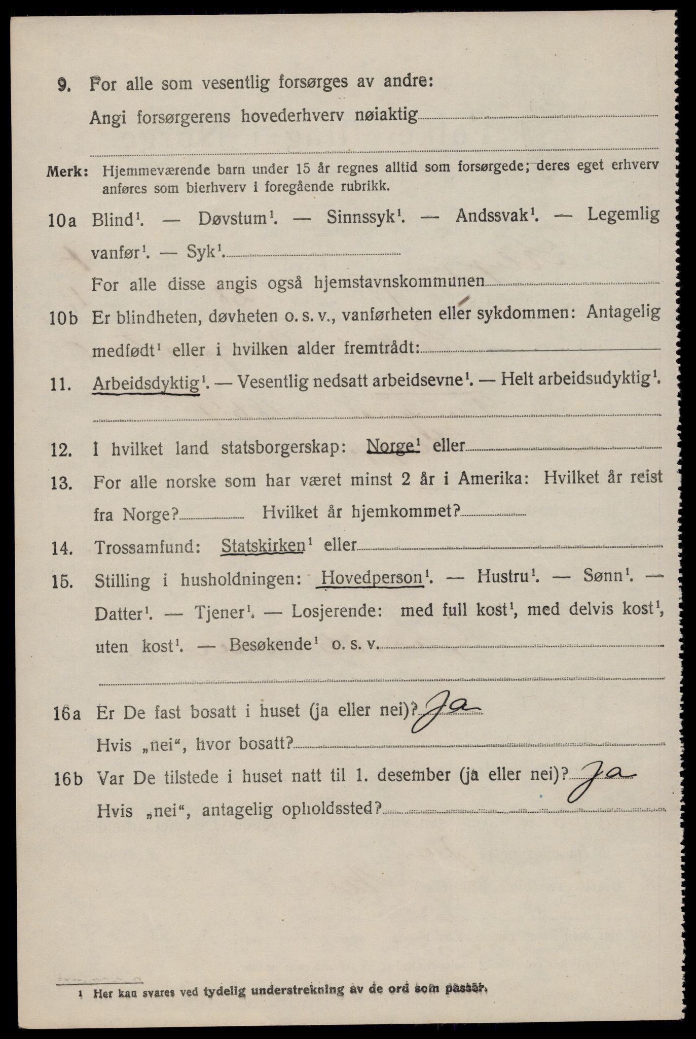 SAST, 1920 census for Klepp, 1920, p. 6575